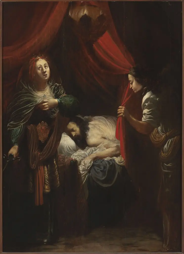 Judith in the tent of Holofernes (Judith 13:4-6)