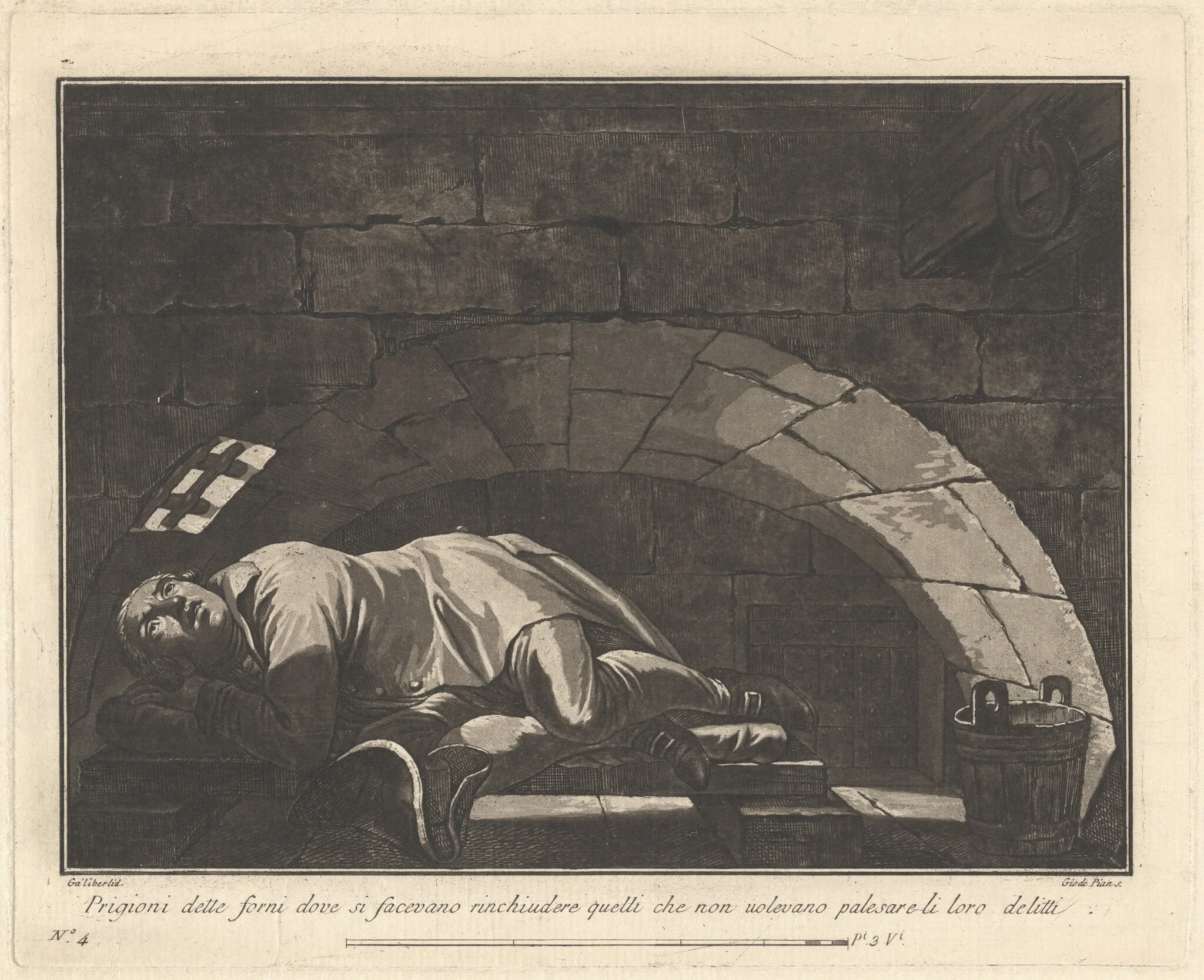 The "Ovens," for Those Who Wouldn't Admit Their Crimes, by Giovanni De Pian, ink, 1797