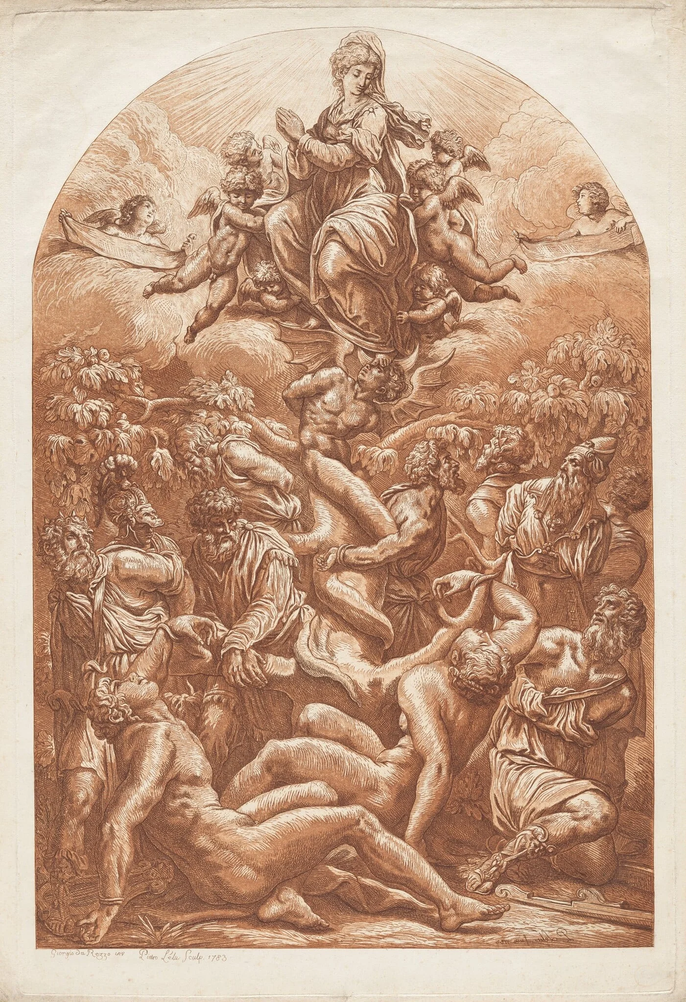 Allegory of Conception or  Allegory of Redemption, by Pierre Lelu, ink, 1783