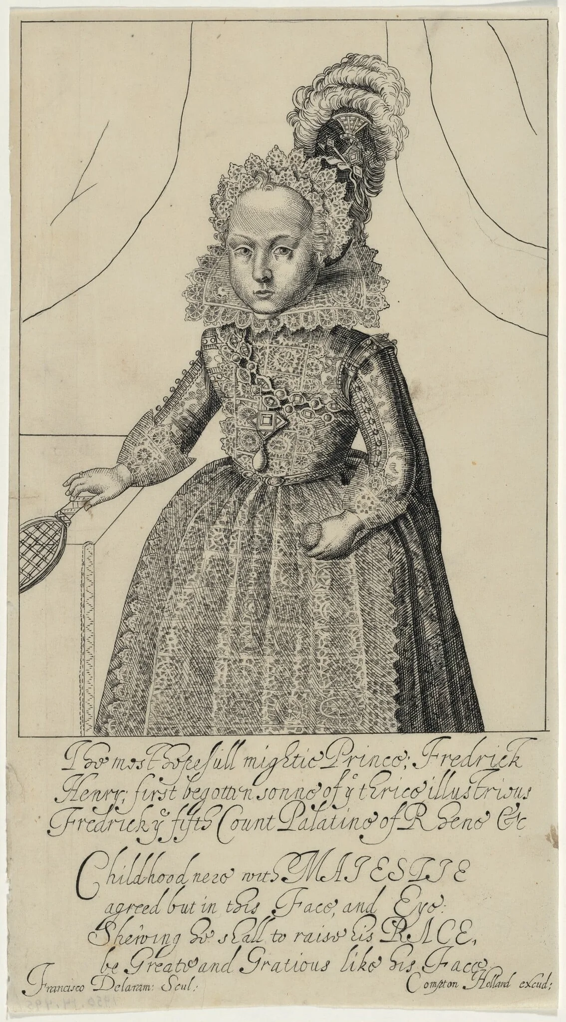 Prince Frederick Henry, by Francis Delaram, ink, 1608