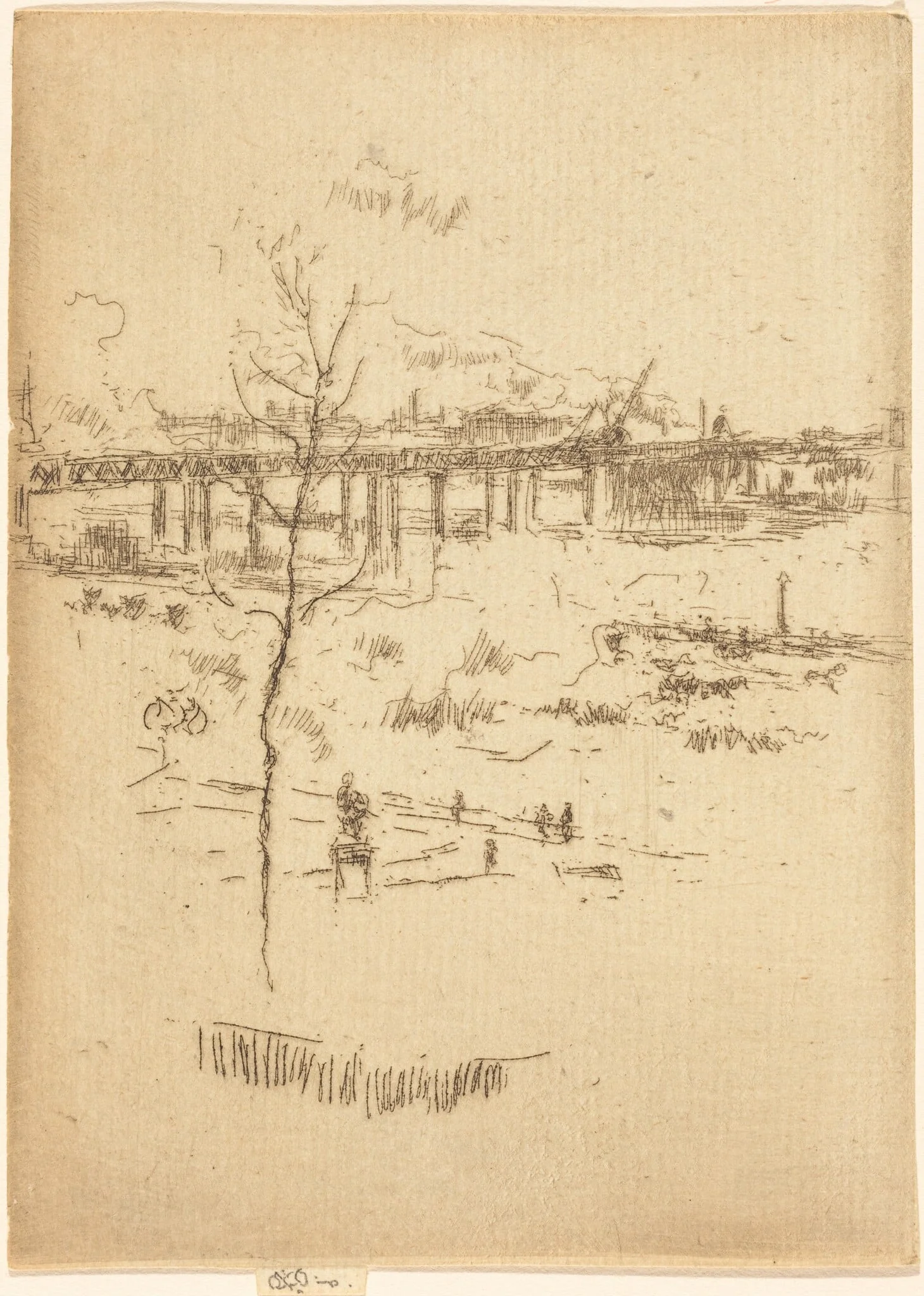 Charing Cross Railway-Bridge, by James McNeill Whistler, ink, 1887