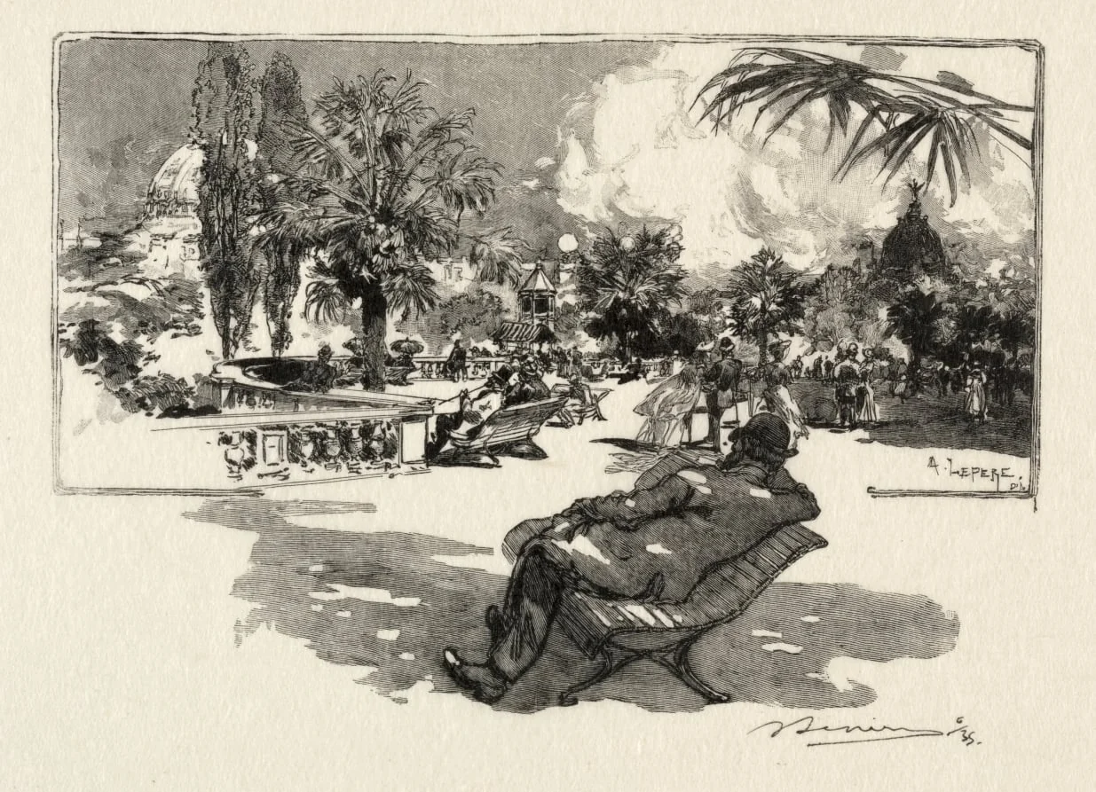La Terrasse des Arts Libéraux, by Auguste Lepère, 1889