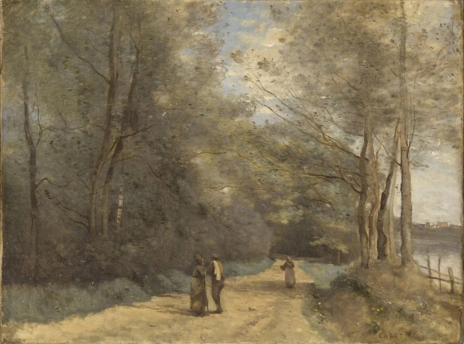 Wooded Path near Ville d'Avray, by Jean Baptiste Camille Corot, oil, 1872