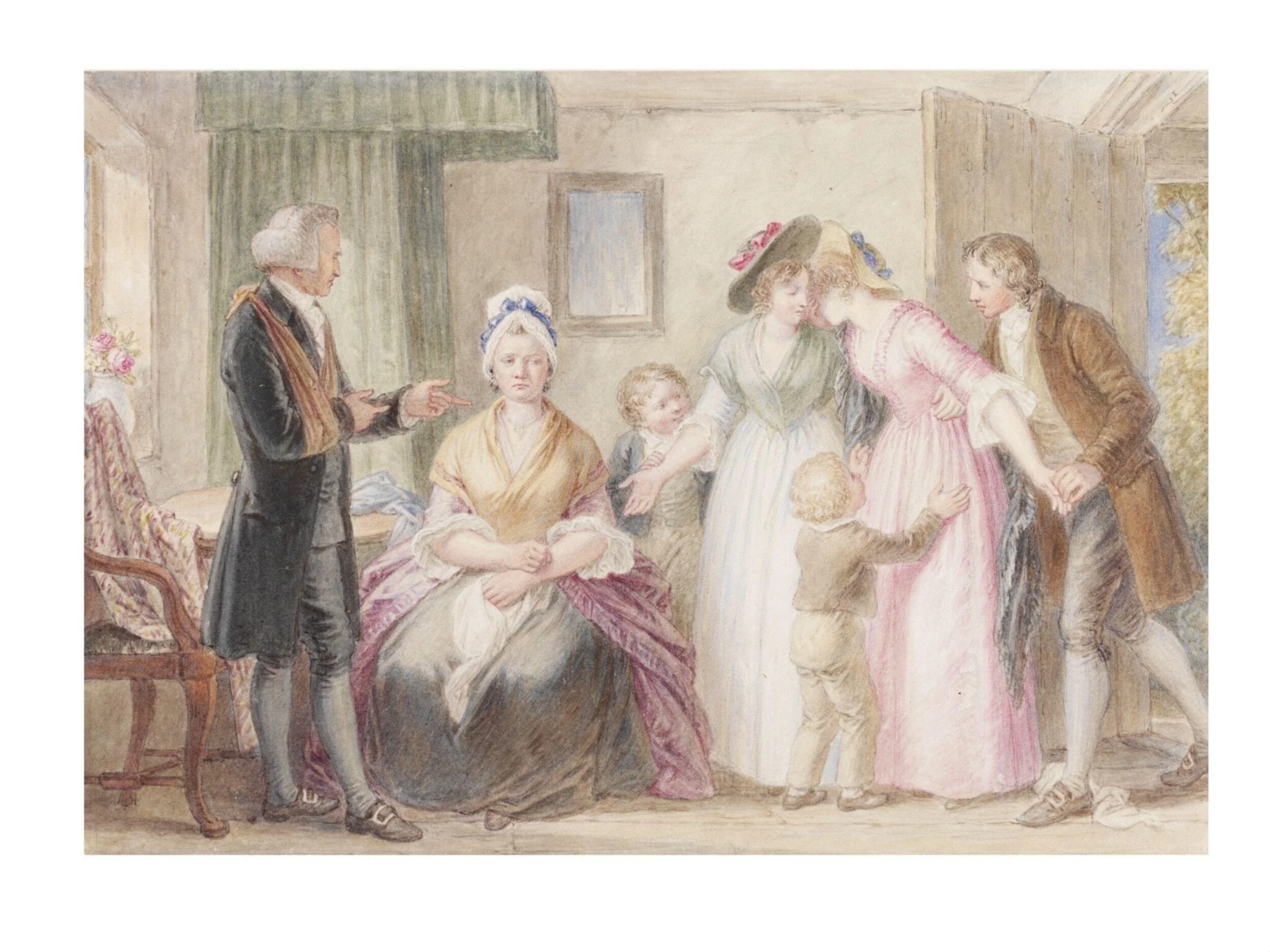 The Return of Olivia Goldsmith, by John Masey Wright, watercolor, 1800
