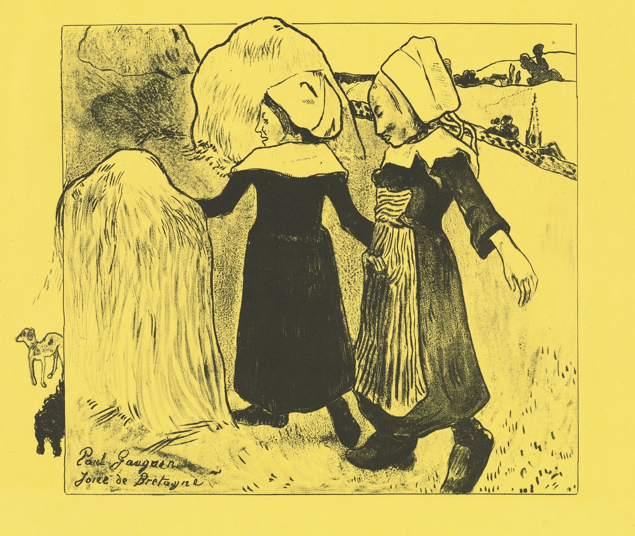 Pleasures of Brittany (Joies de Bretagne), by Paul Gauguin, ink, 1889