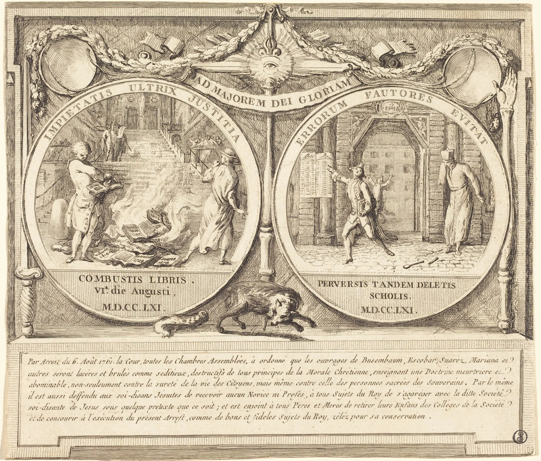 Expulsion of the Jesuits (Expulsion des Jesuites), by Gabriel de Saint-Aubin, ink, 1761