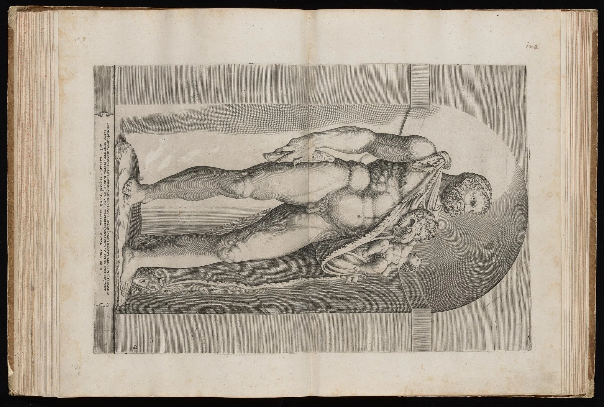 Heracles with the Infant Telephos, by Italian 16th Century, ink, 1550
