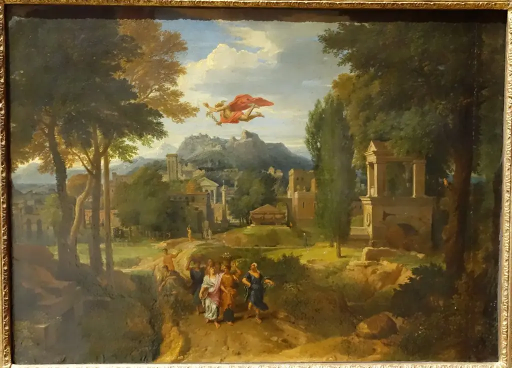Antique landscape with Hermes and Herse