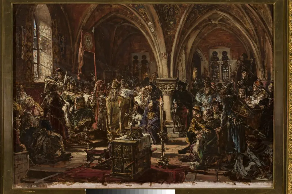 The First Parliament in Łęczyca, from the series “History of Civilization in Poland”