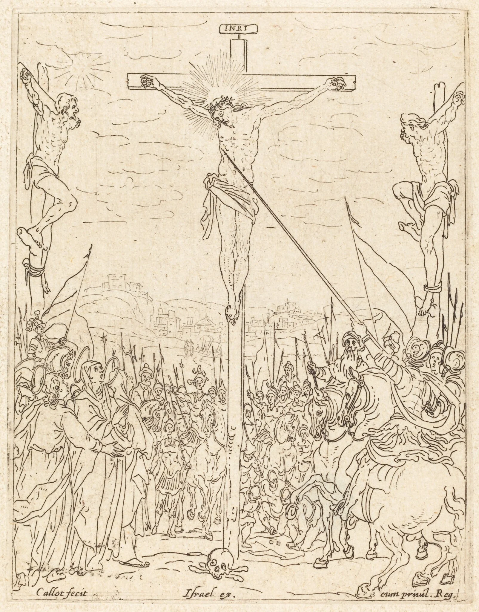 Christ on the Cross, by Jacques Callot, ink, 1628