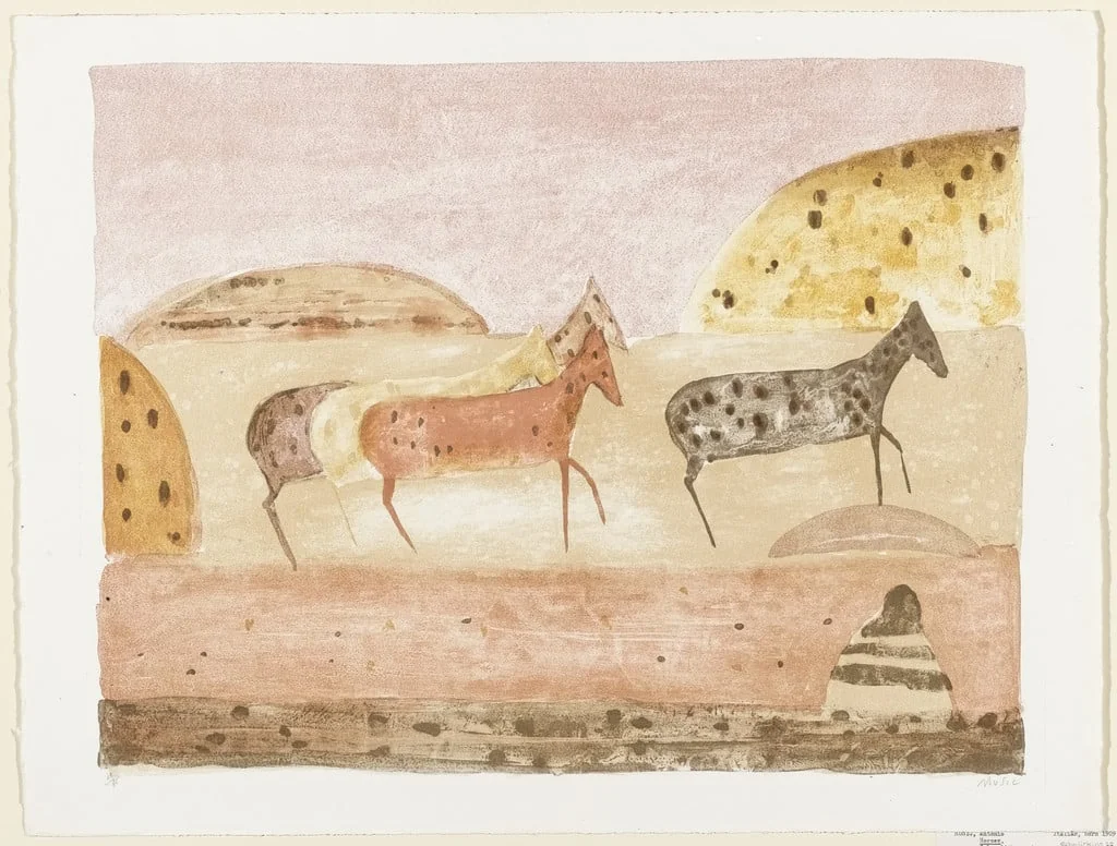 Untitled, by Zoran Mušič, ink, 1955