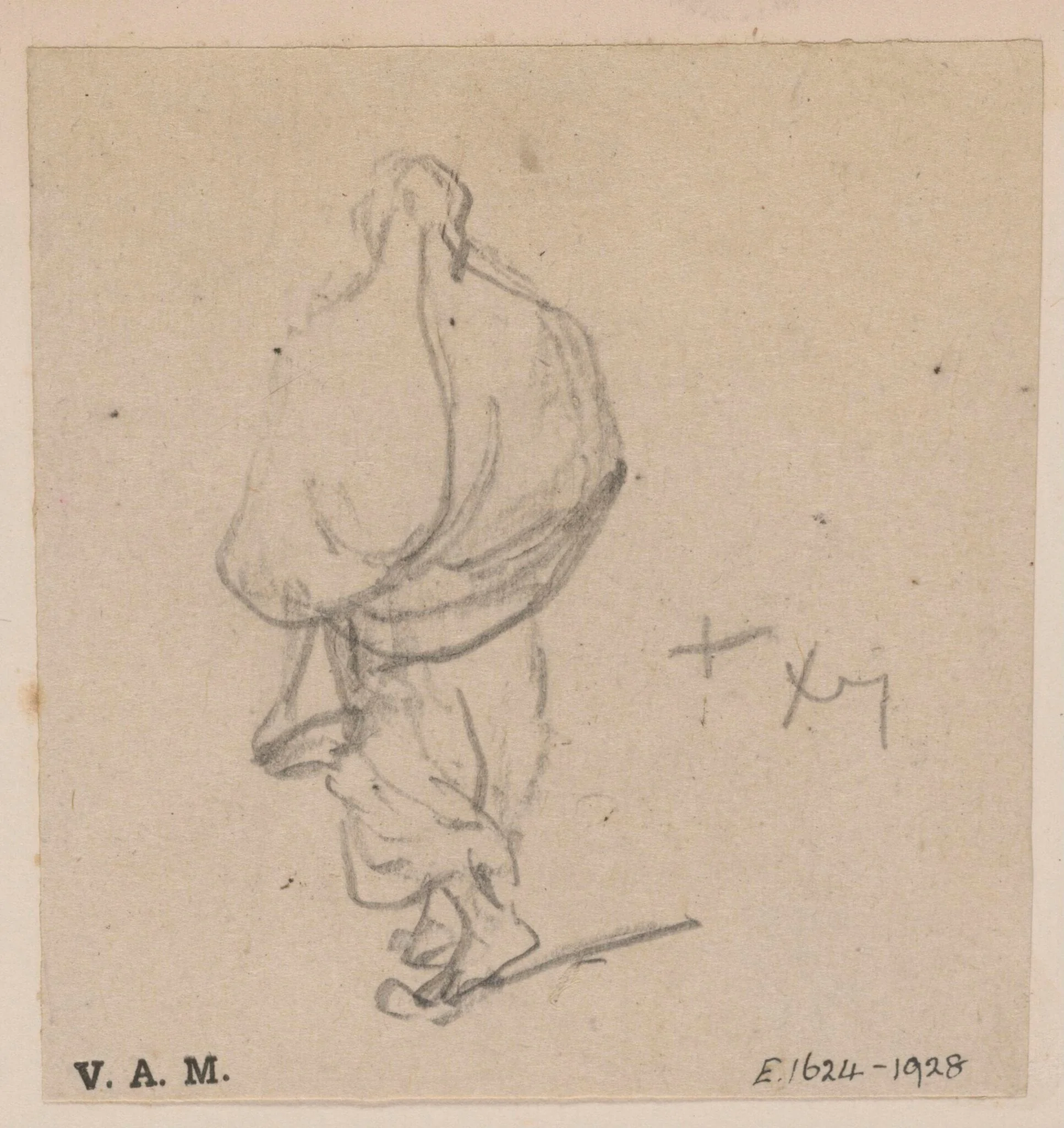 A Macanese woman seen from behind, by George Chinnery, 19