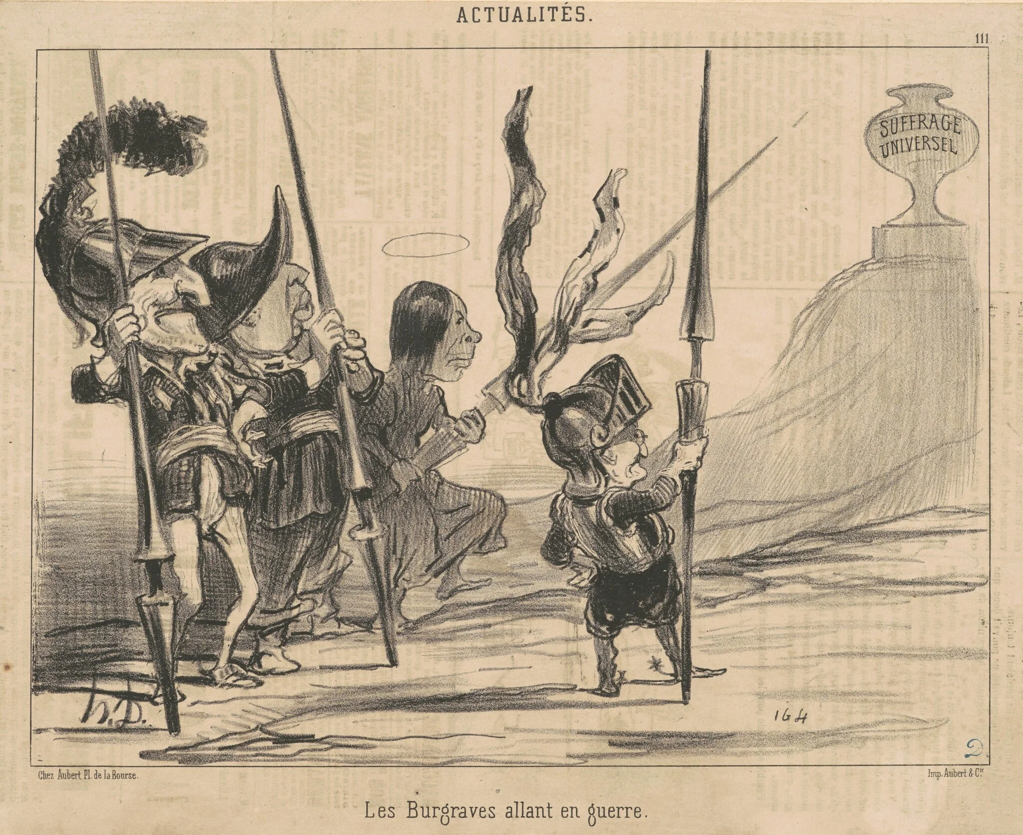 Les burgraves allant en guerre, by Honoré Daumier, ink, 1850