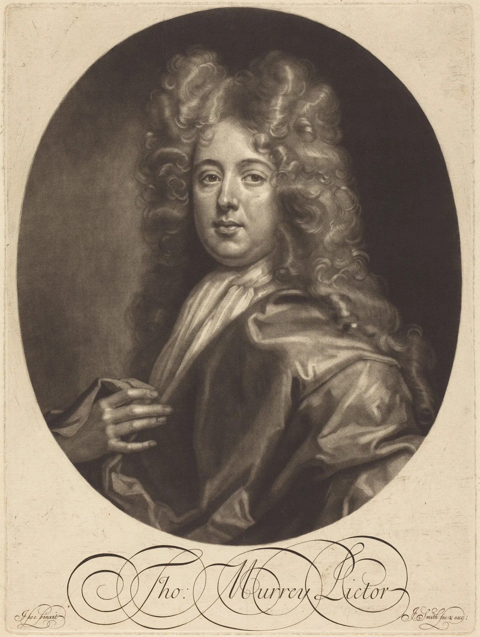 Thomas Murray, by John Smith, ink, 1696