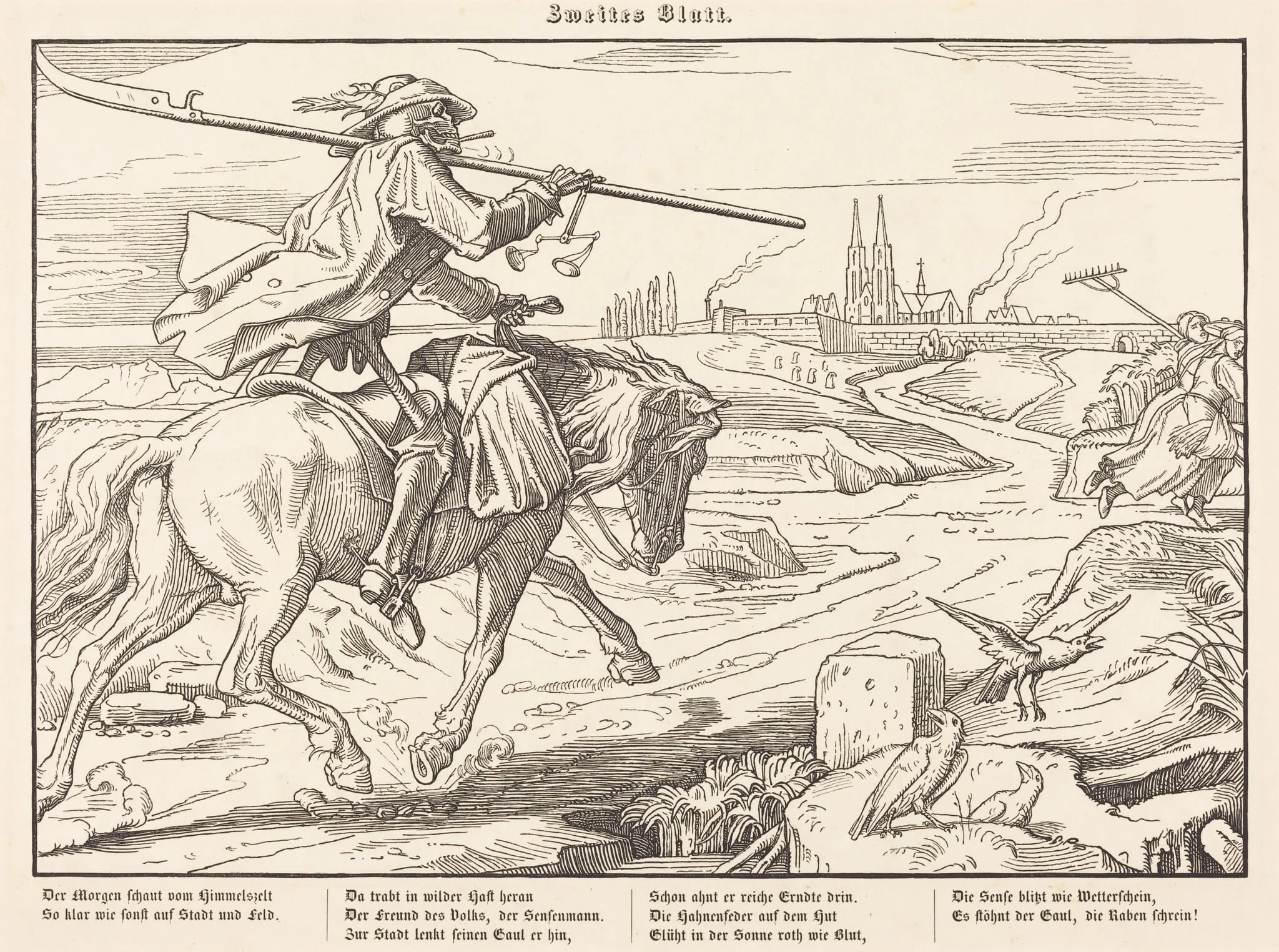 Auch ein Todtentanz II, by Alfred Rethel, ink, 1849