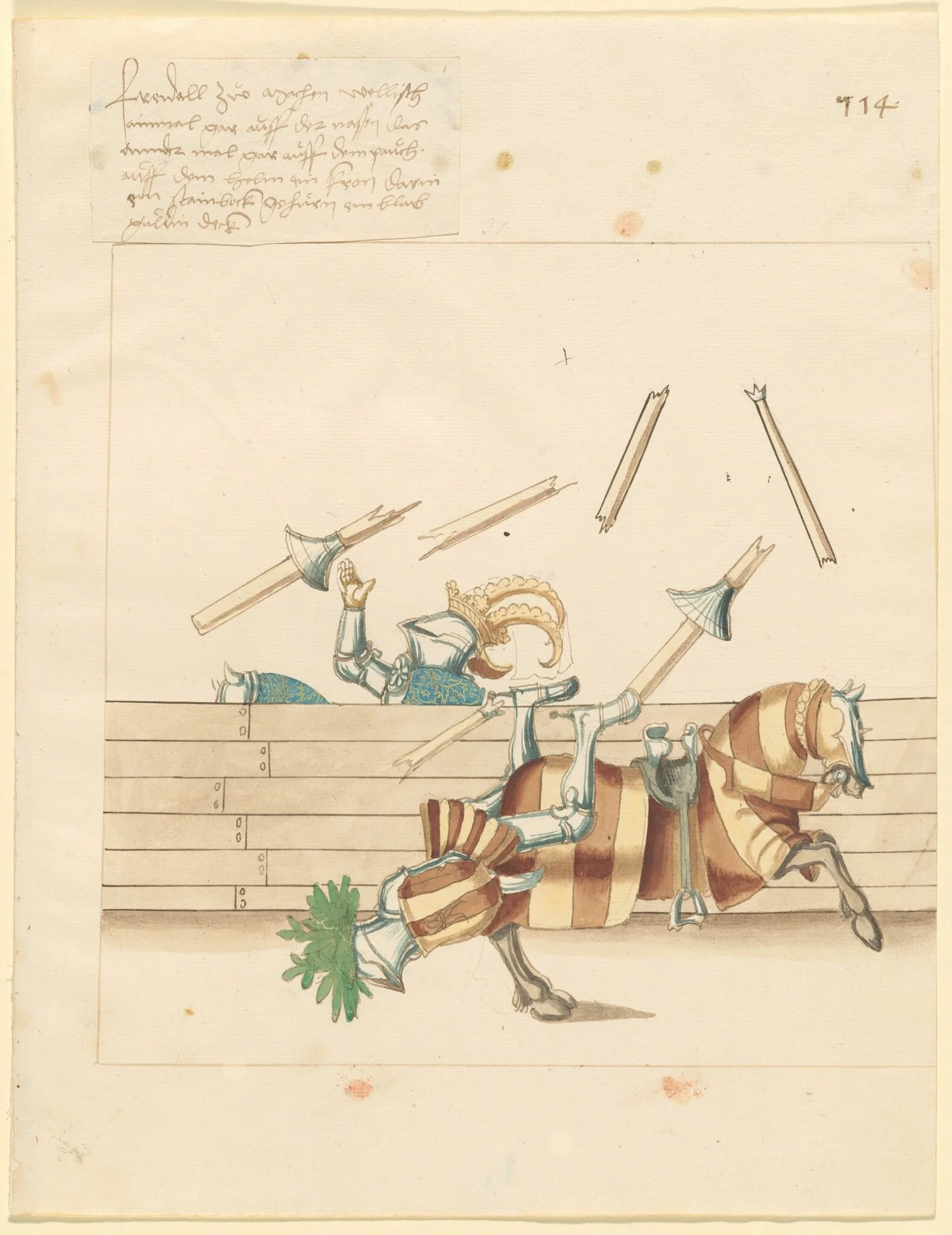 Italian Joust of Peace, by German 16th Century, ink, 1514