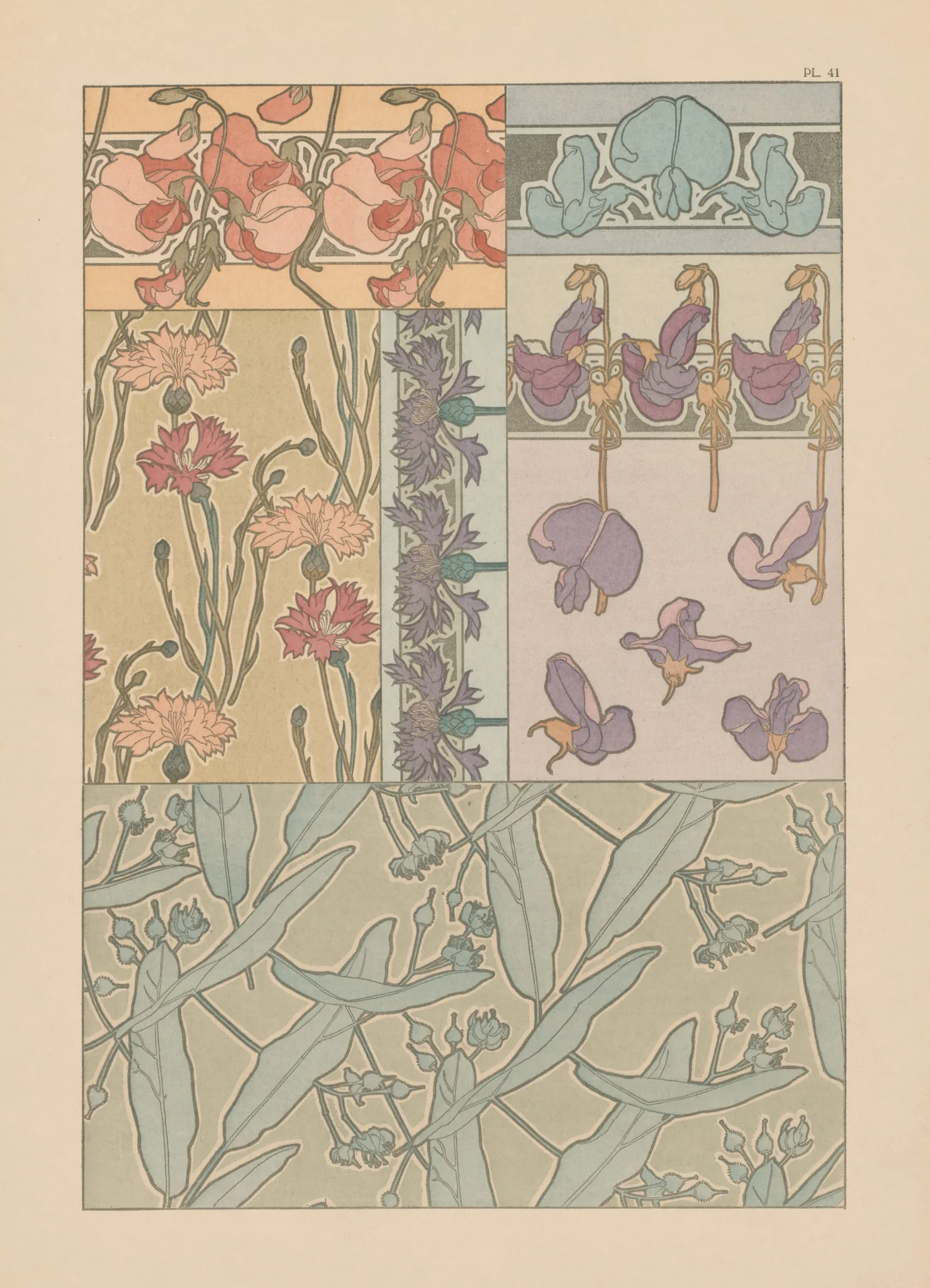 Documents Decoratifs:  Plate 41, by Alphonse Mucha, 1902