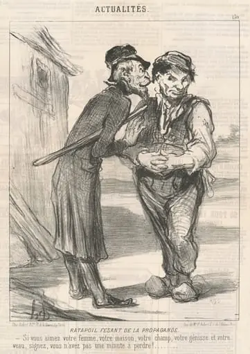 Ratapoil Fesant de la Propaganda: Si vous aimez votre femme, votre maison, votre champ, votre génisse et votre veau, signez, vous n'avez pas une minute de perdre!