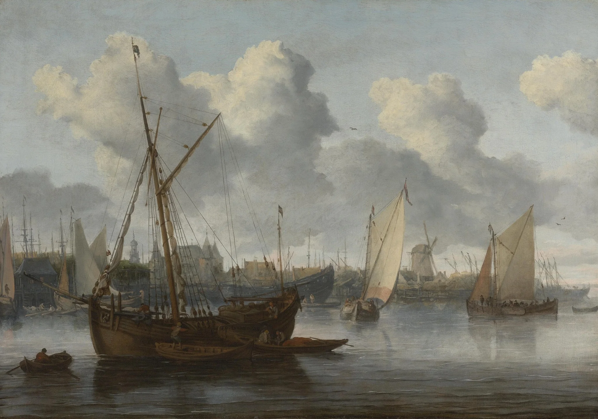 Fishing boats in a harbor
