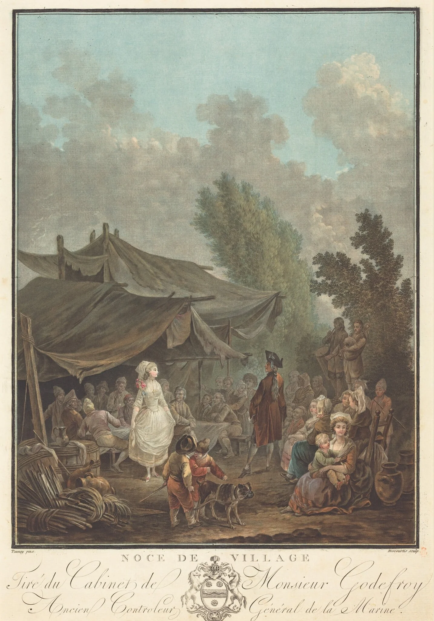 Noce de Village (Village Wedding), by Charles-Melchior Descourtis, ink, 1785