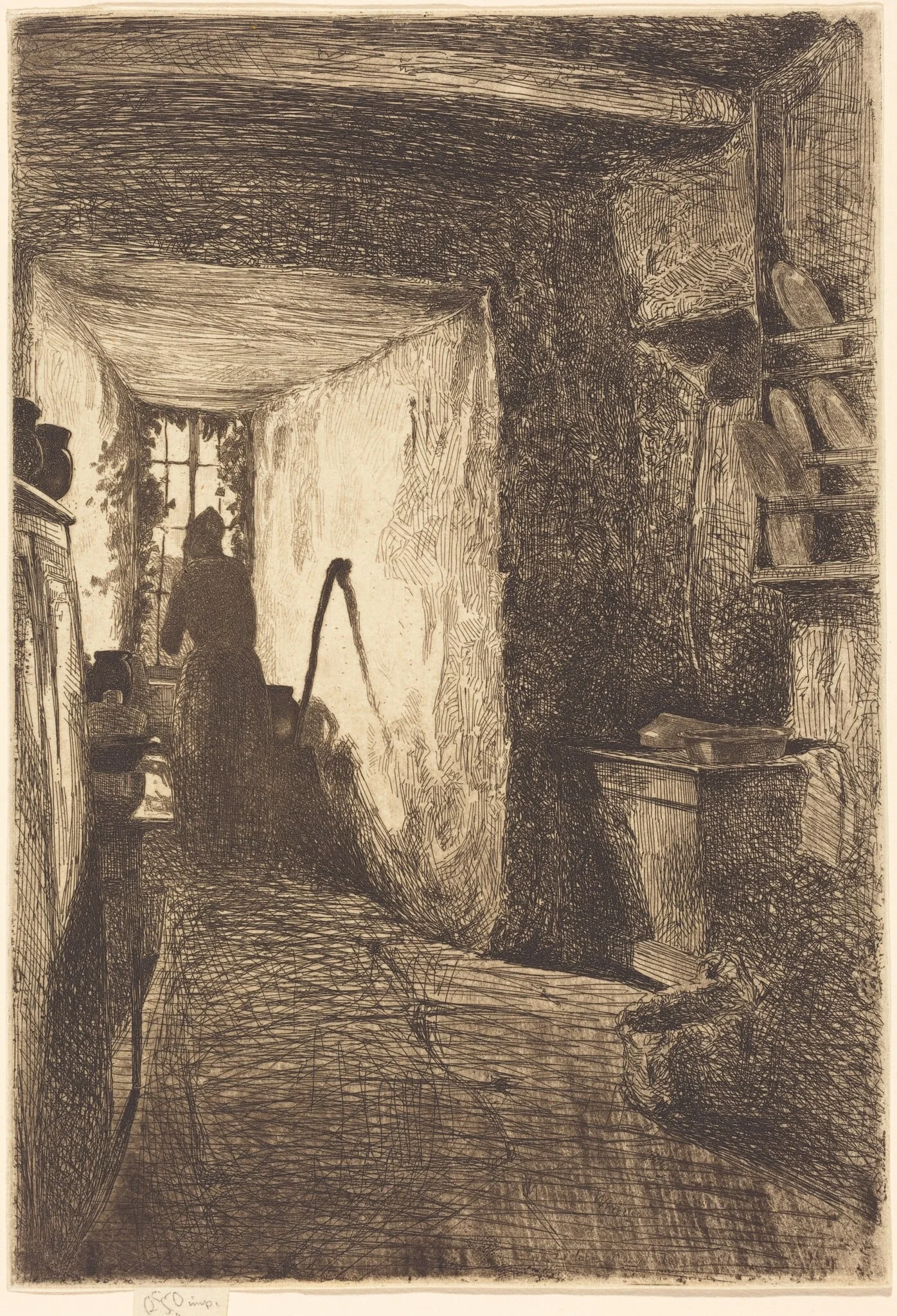 The Kitchen, by James McNeill Whistler, ink, 1858