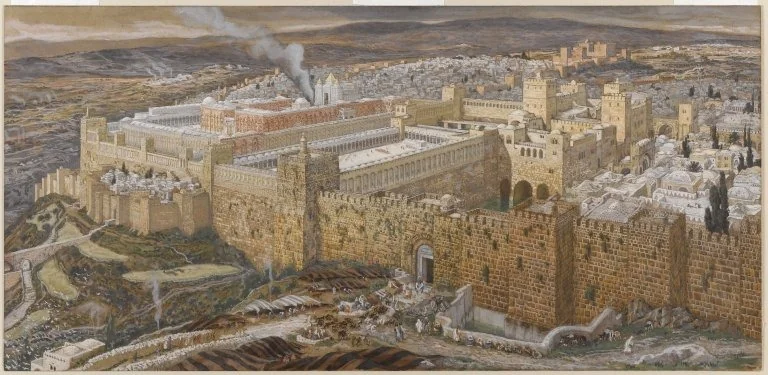 Reconstruction of Jerusalem and the Temple of Herod, by James Tissot, unspecified, 1896
