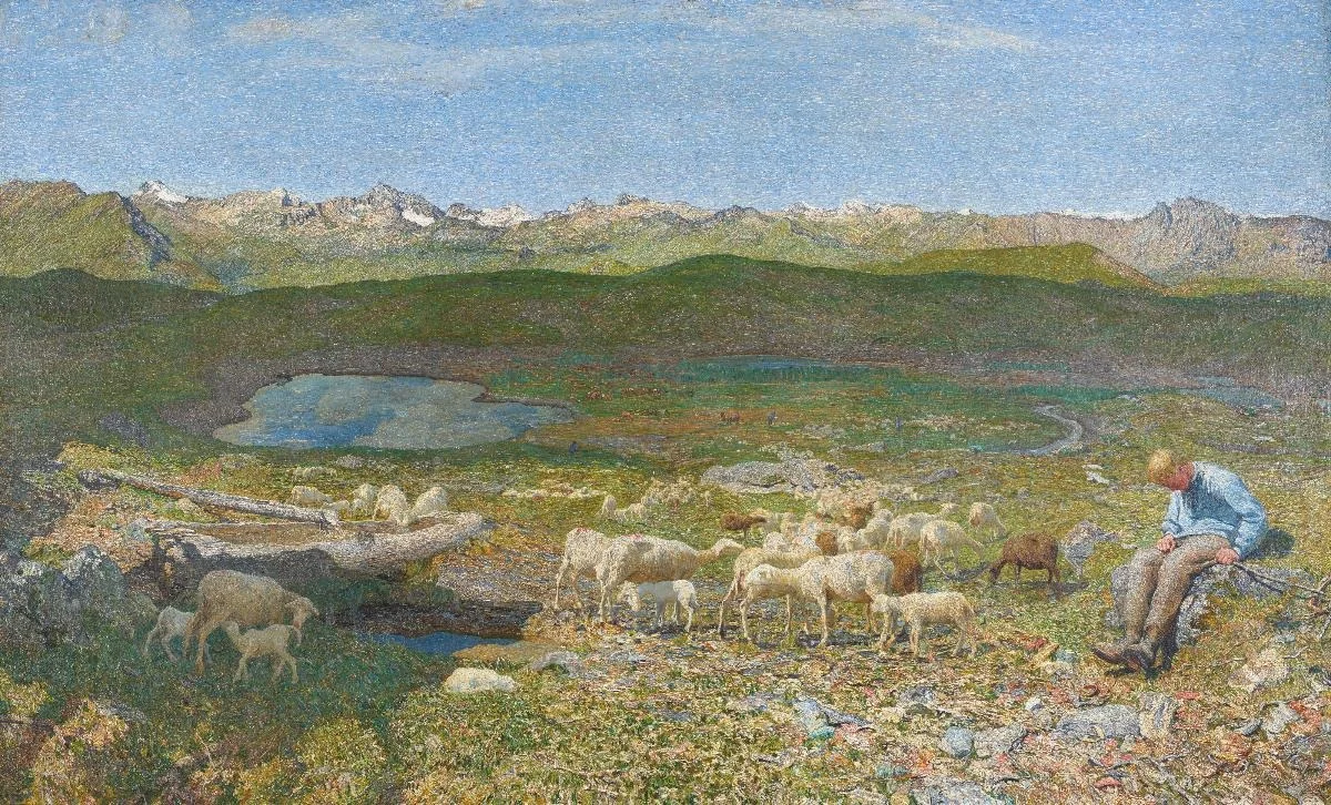 Pascoli alpini, by Giovanni Segantini, oil, 1897