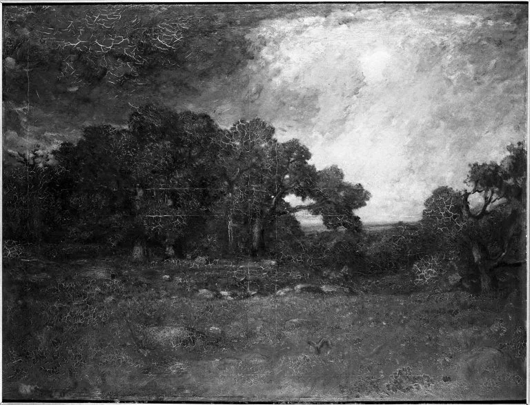 Autumn Oaks, Forest of Fontainebleau, by Paul Dougherty, oil, 1900