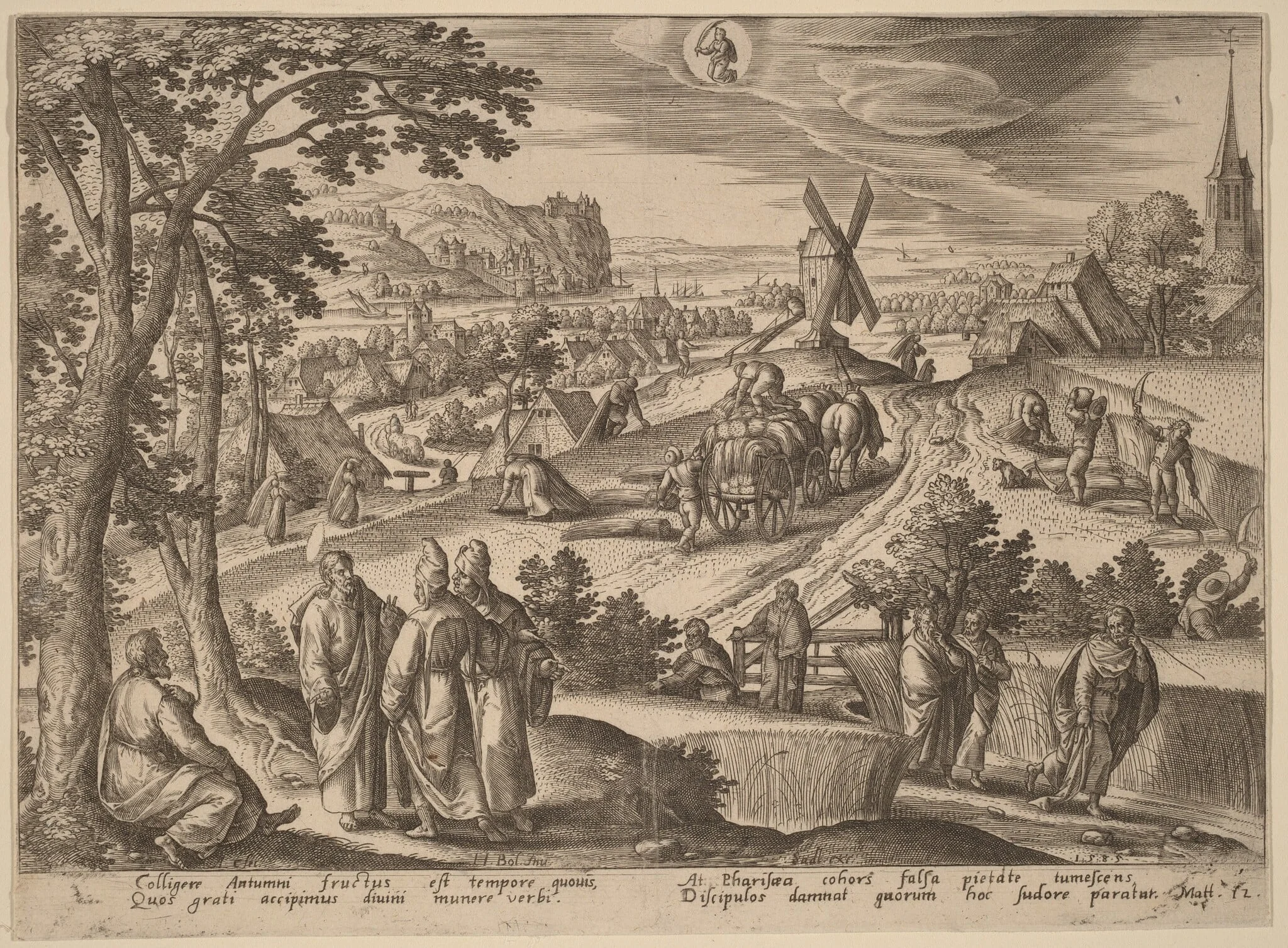 The Plucking of Ears of Corn on Sabbath Day, by Adriaen Collaert, ink, 1585