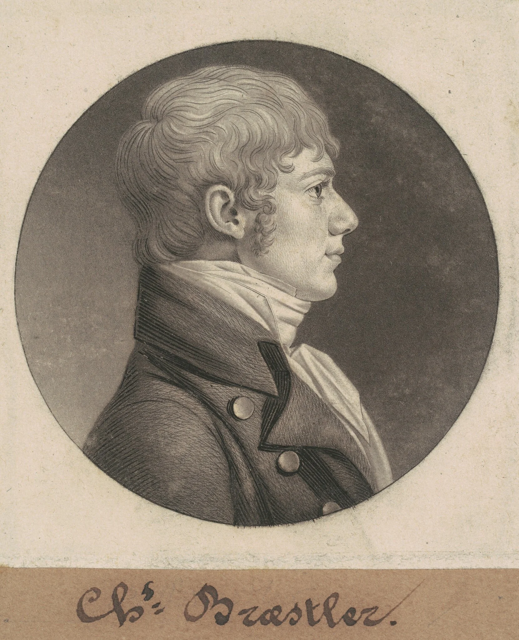 Charles Braestler, by Charles Balthazar Julien Févret de Saint-Mémin, ink, 1803