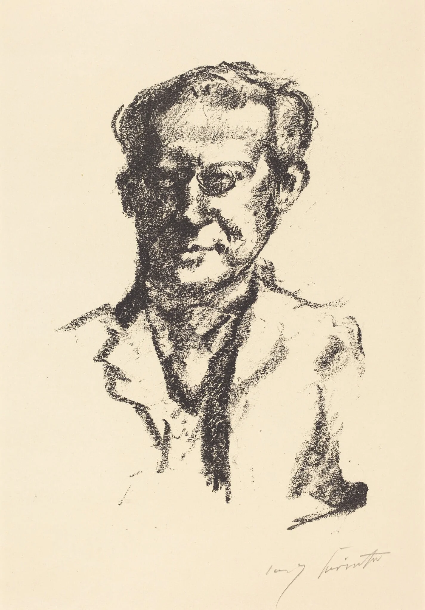 Arno Holz, by Lovis Corinth, ink, 1922
