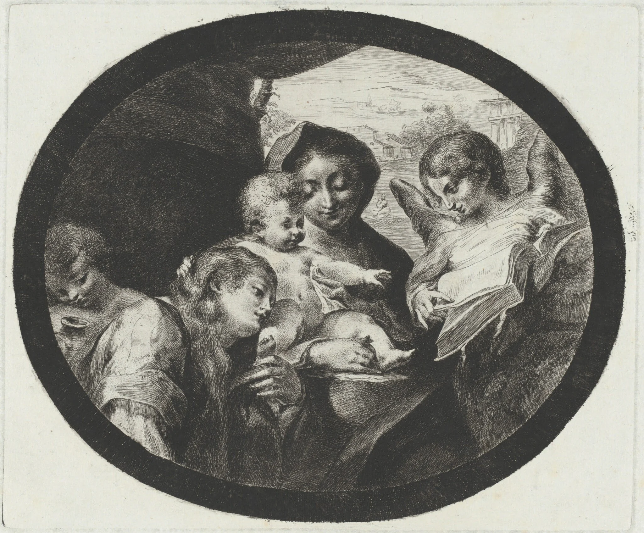 The Virgin and Child with Angels, by Vivant Denon, ink, 1786