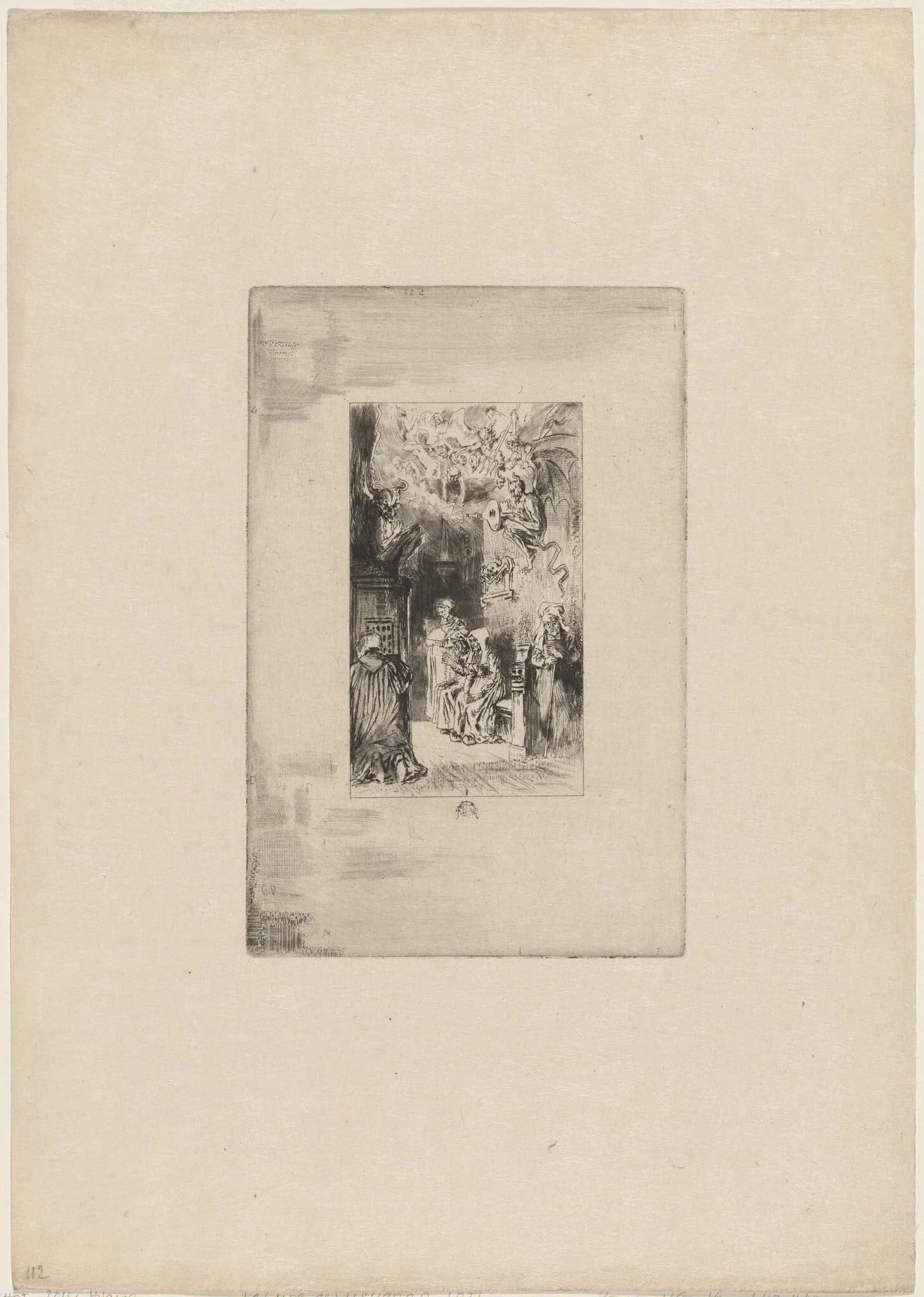 Le Curé de Cucugnan, by Félix-Hilaire Buhot, ink, 1879