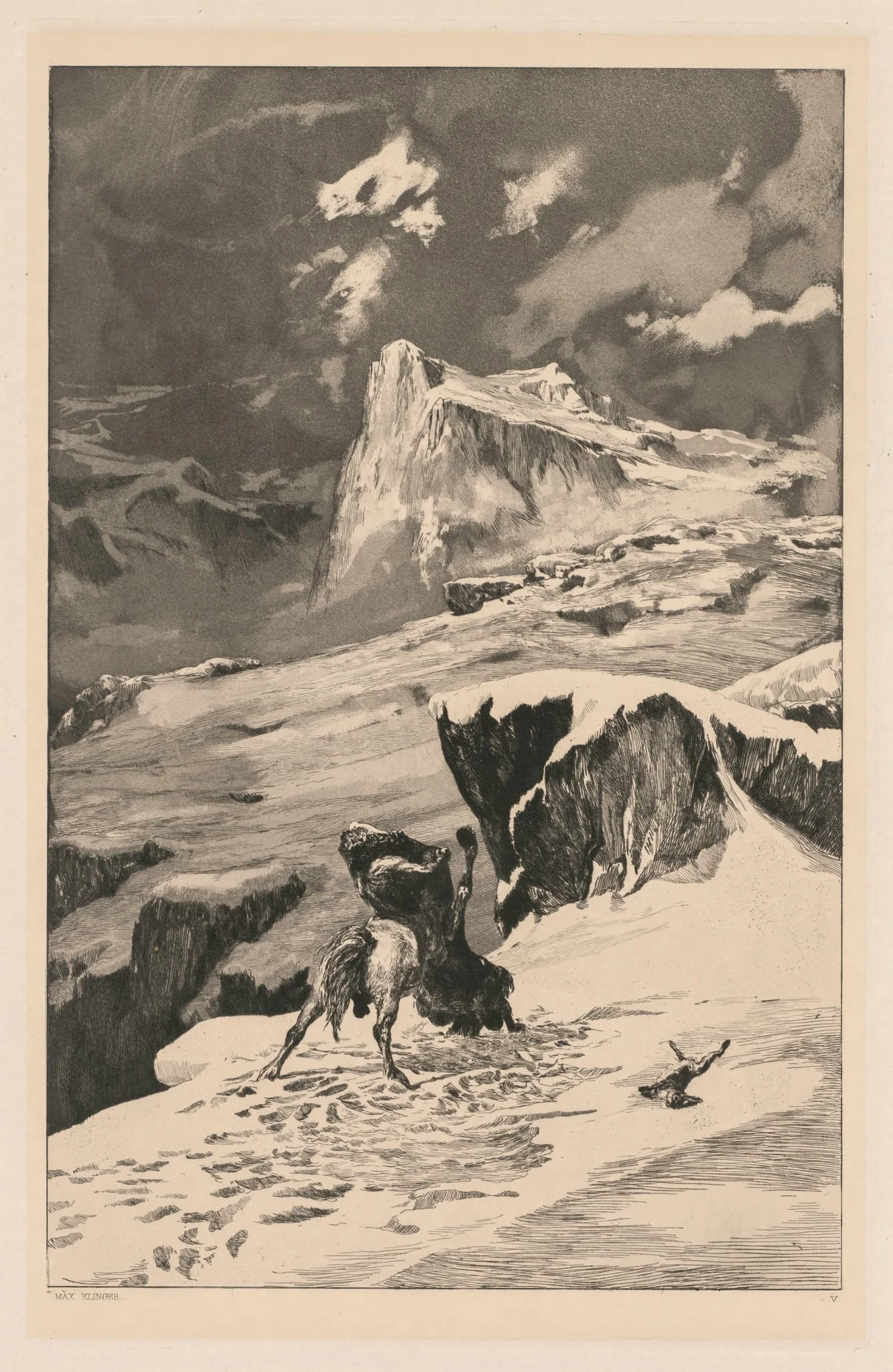 Intermezzo: Battling Centaurs (Opus IV, 4), by Max Klinger, 1881