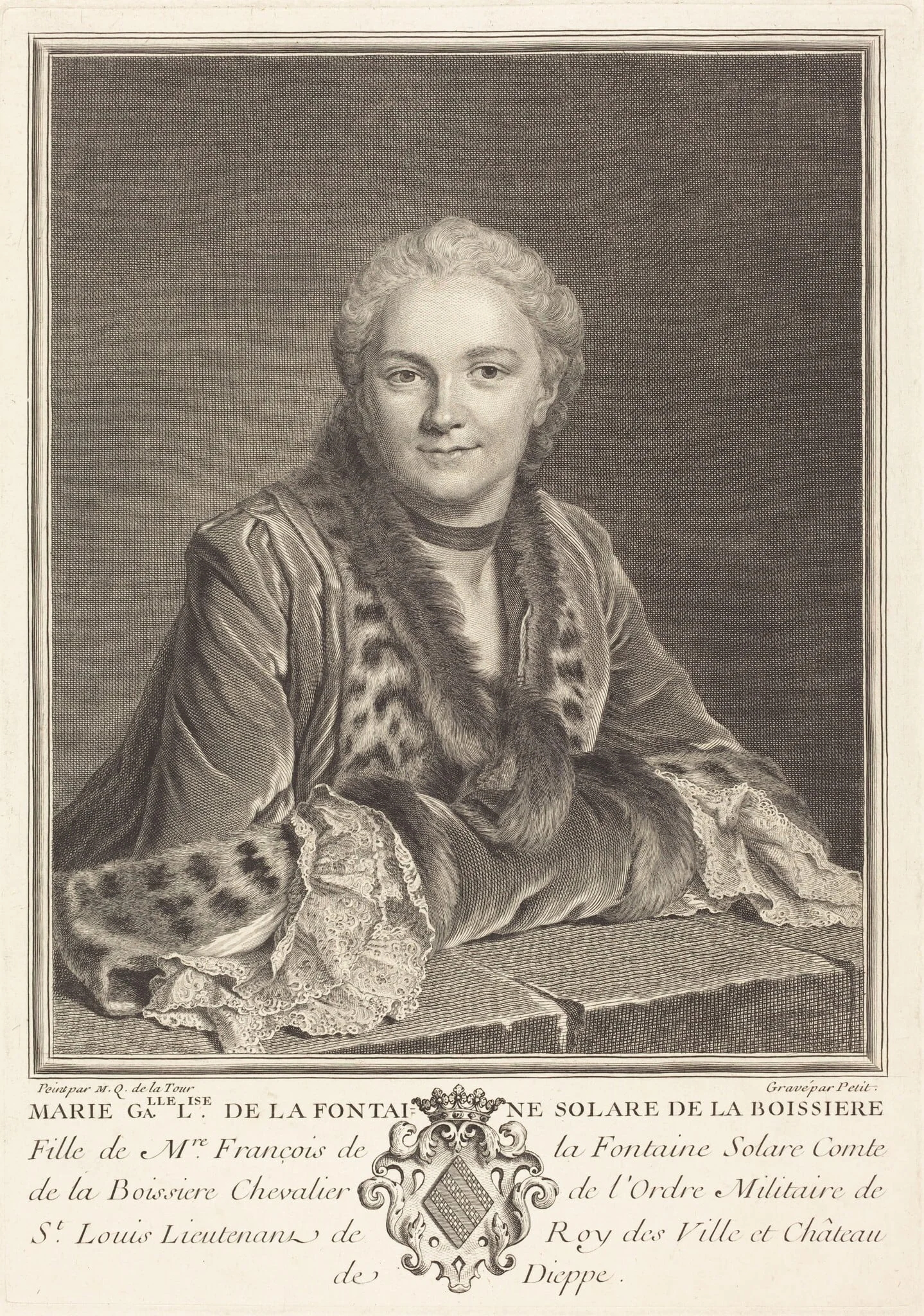 Marie Gallelise de la Fontaine, by Louis Petit, ink, 1786