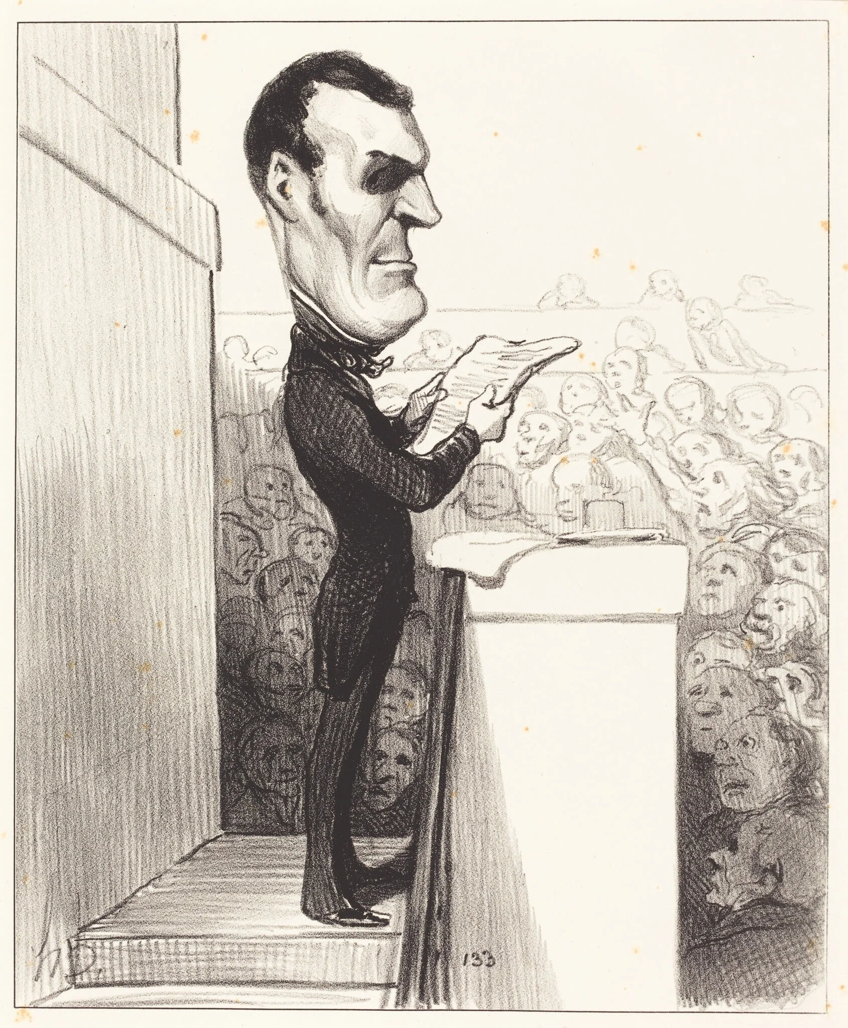 M.L.P.F. Esquirou de Parieu, by Honoré Daumier, ink, 1850