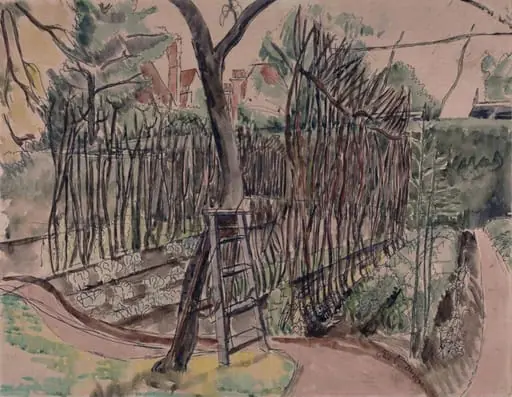 Bean Poles - Scene in a kitchen garden