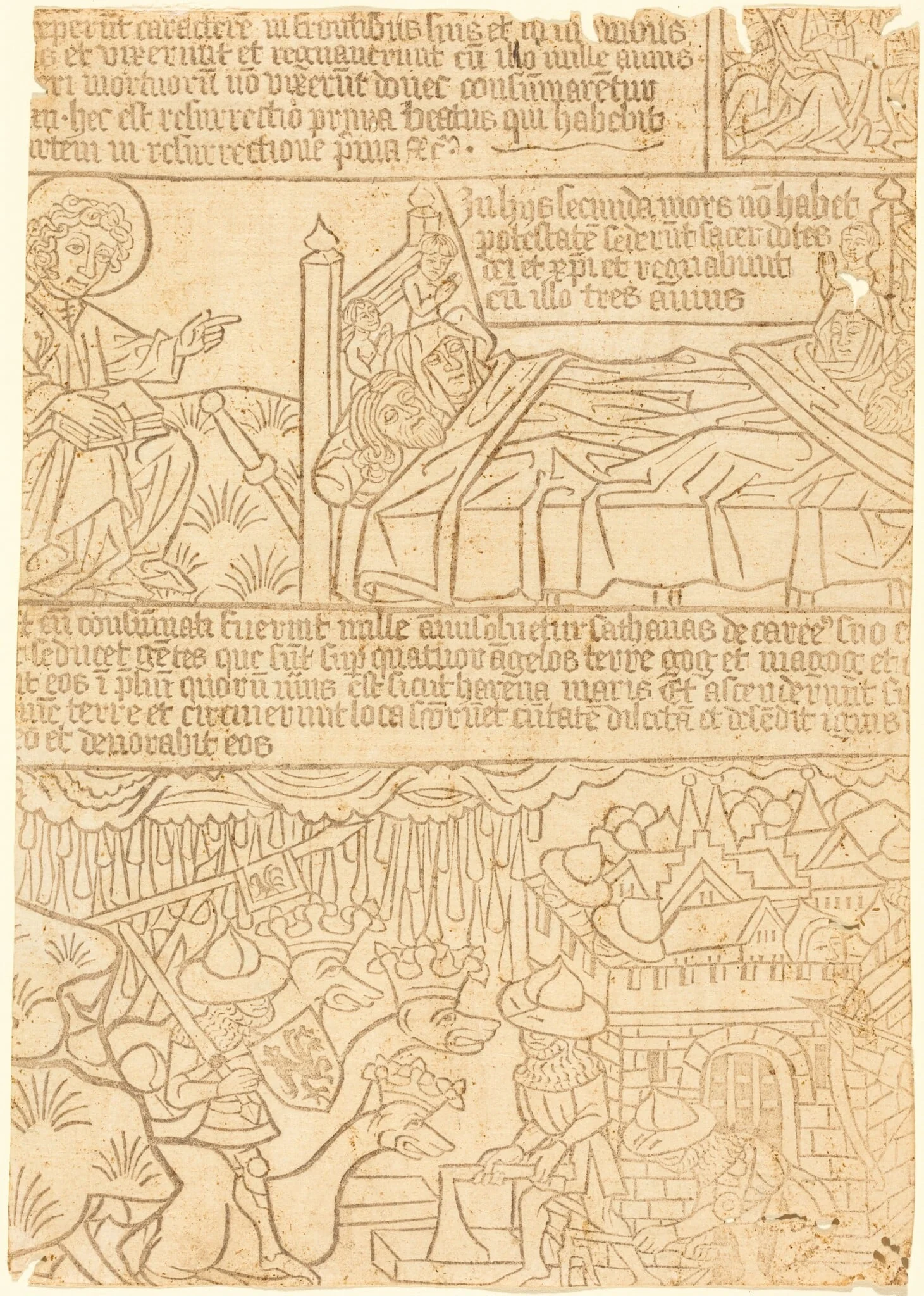 Apocalypse of John, Leaf 42, by German 15th Century, ink, 1465