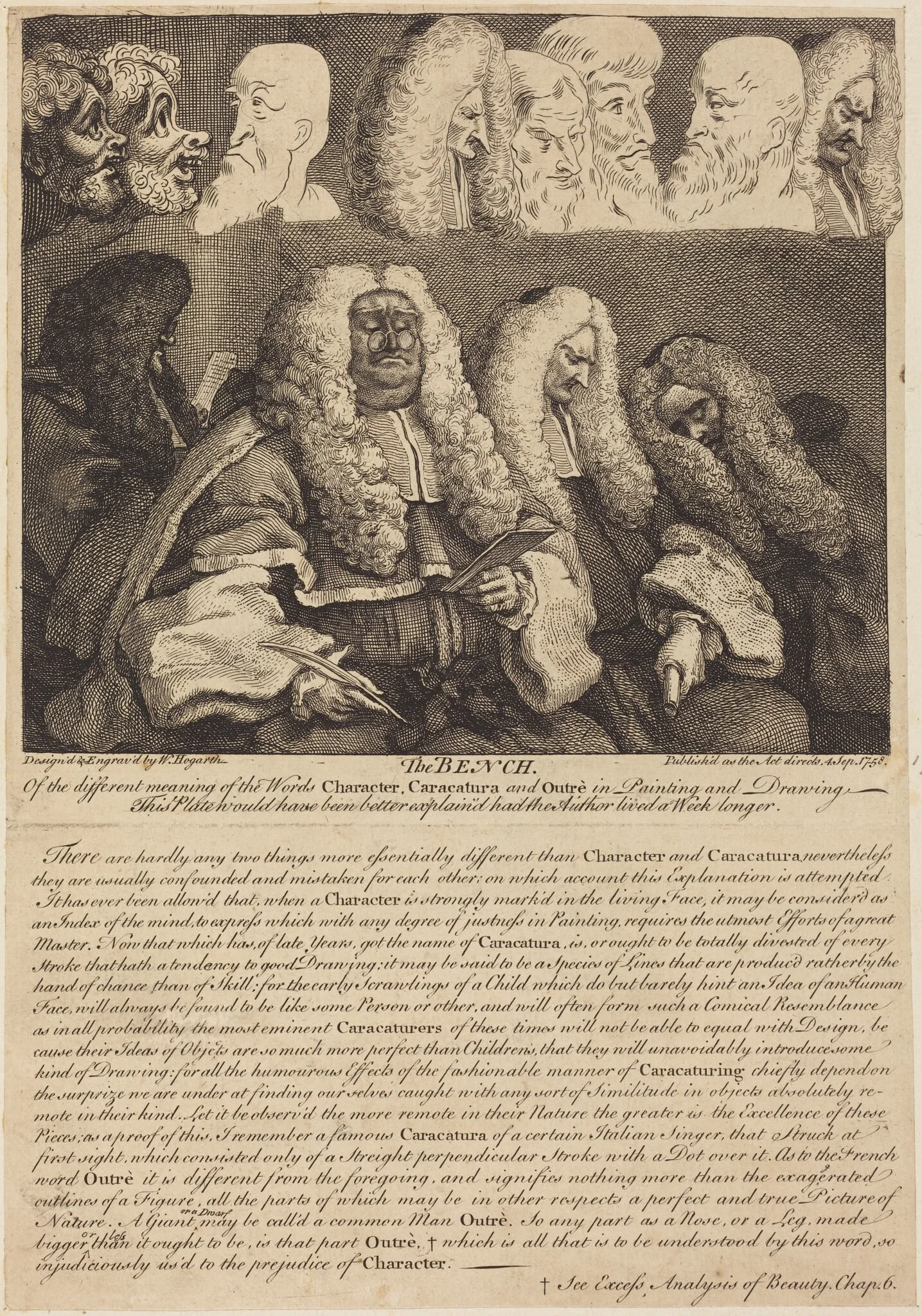 The Bench, by William Hogarth, ink, 1758