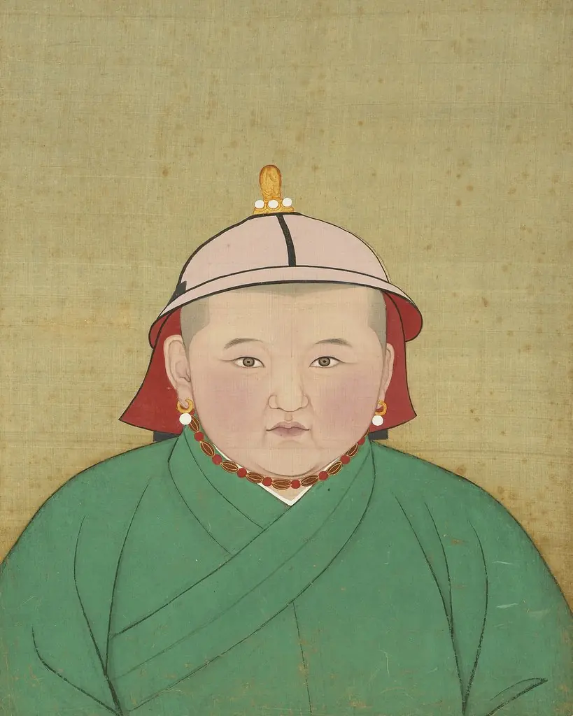 元代帝半身像册-元宁宗皇帝像