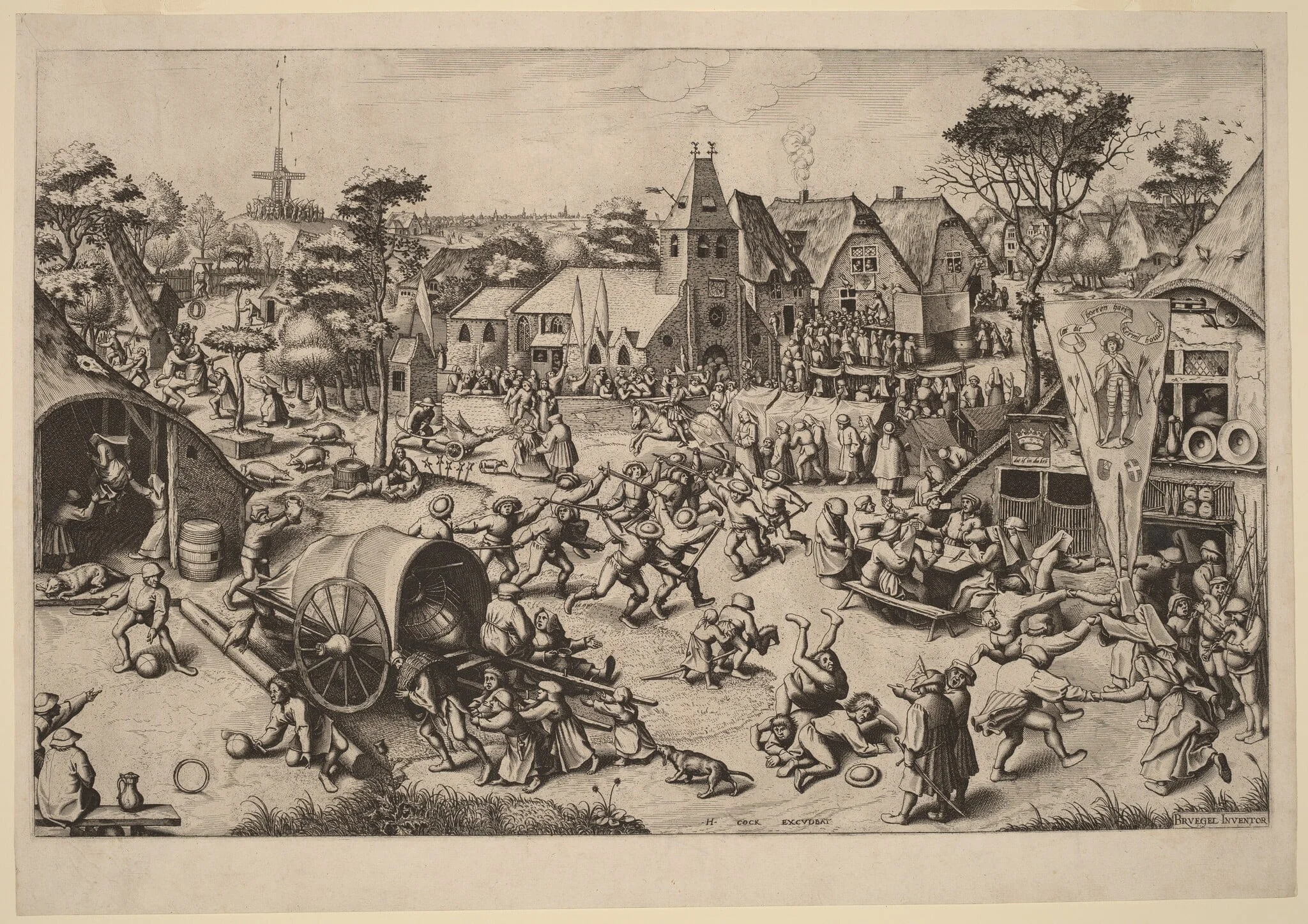 The Festival of Saint George, by Johannes van Doetechum the Elder, ink, 1561