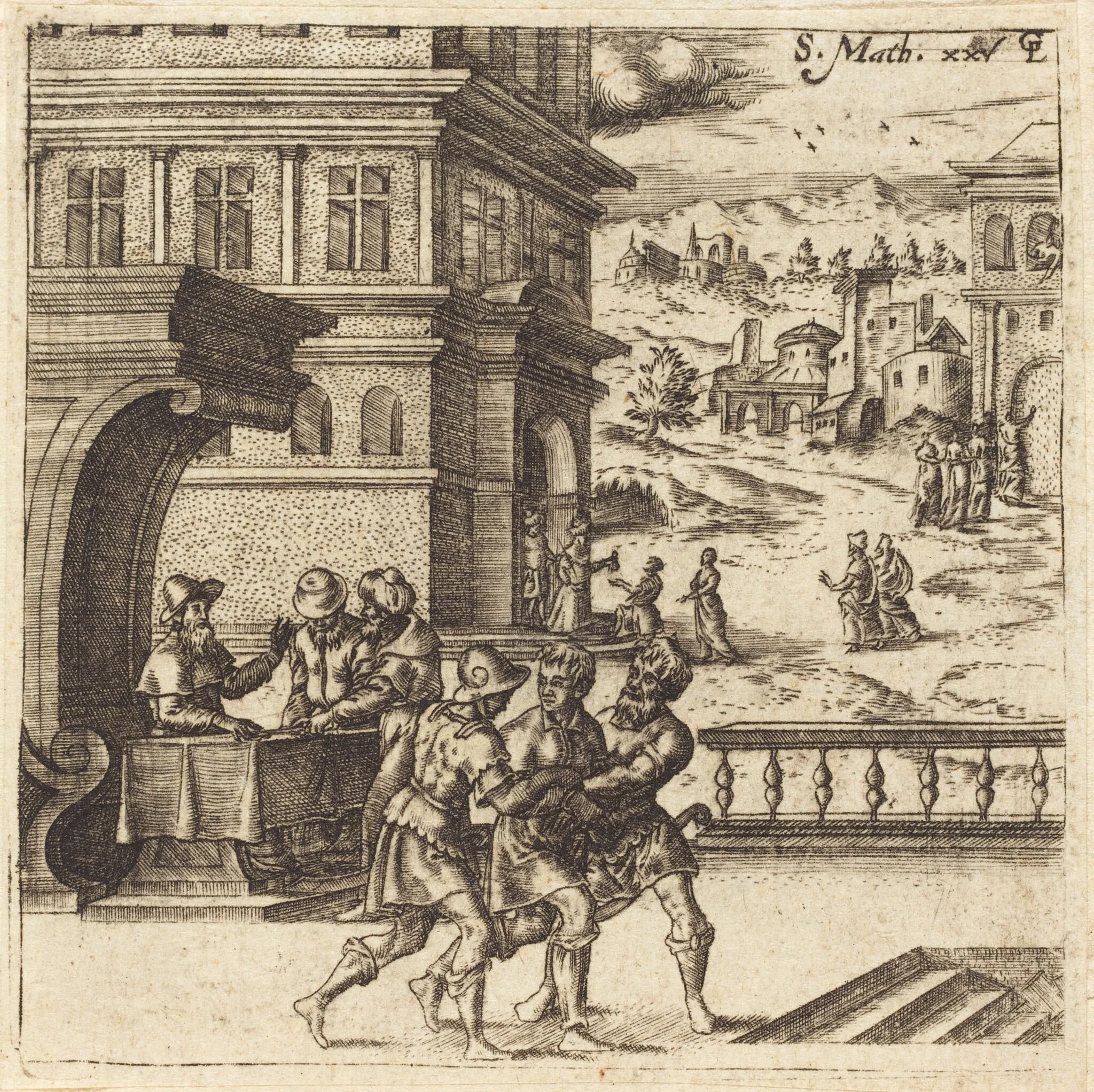 Parable of the Talents  (The Worthless Servant Cast into the Outer Darkness), by Léonard Gaultier, ink, 1578