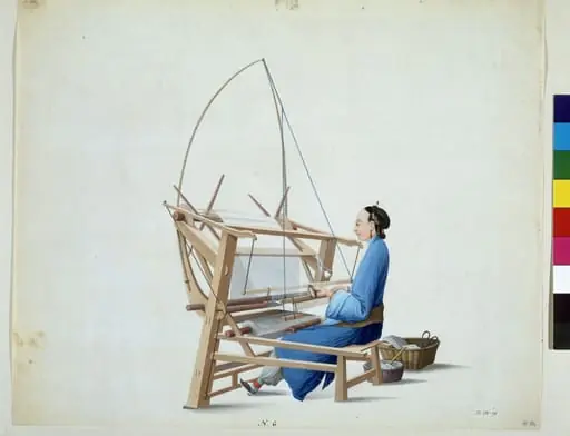 Woman Weaving Cotton