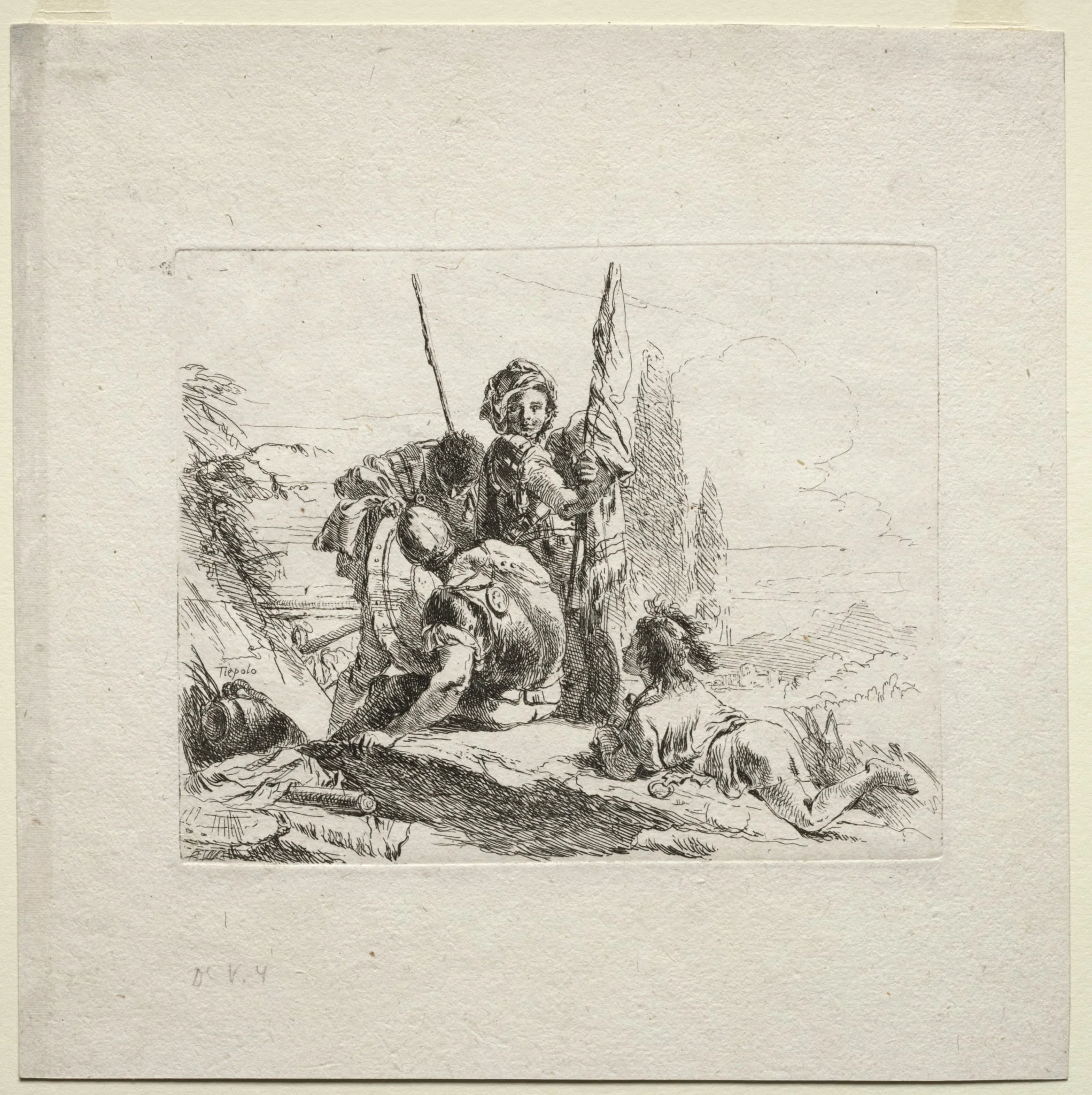 Various Caprices:  The Three Soldiers and the Boy, by Giovanni Battista Tiepolo, 1742