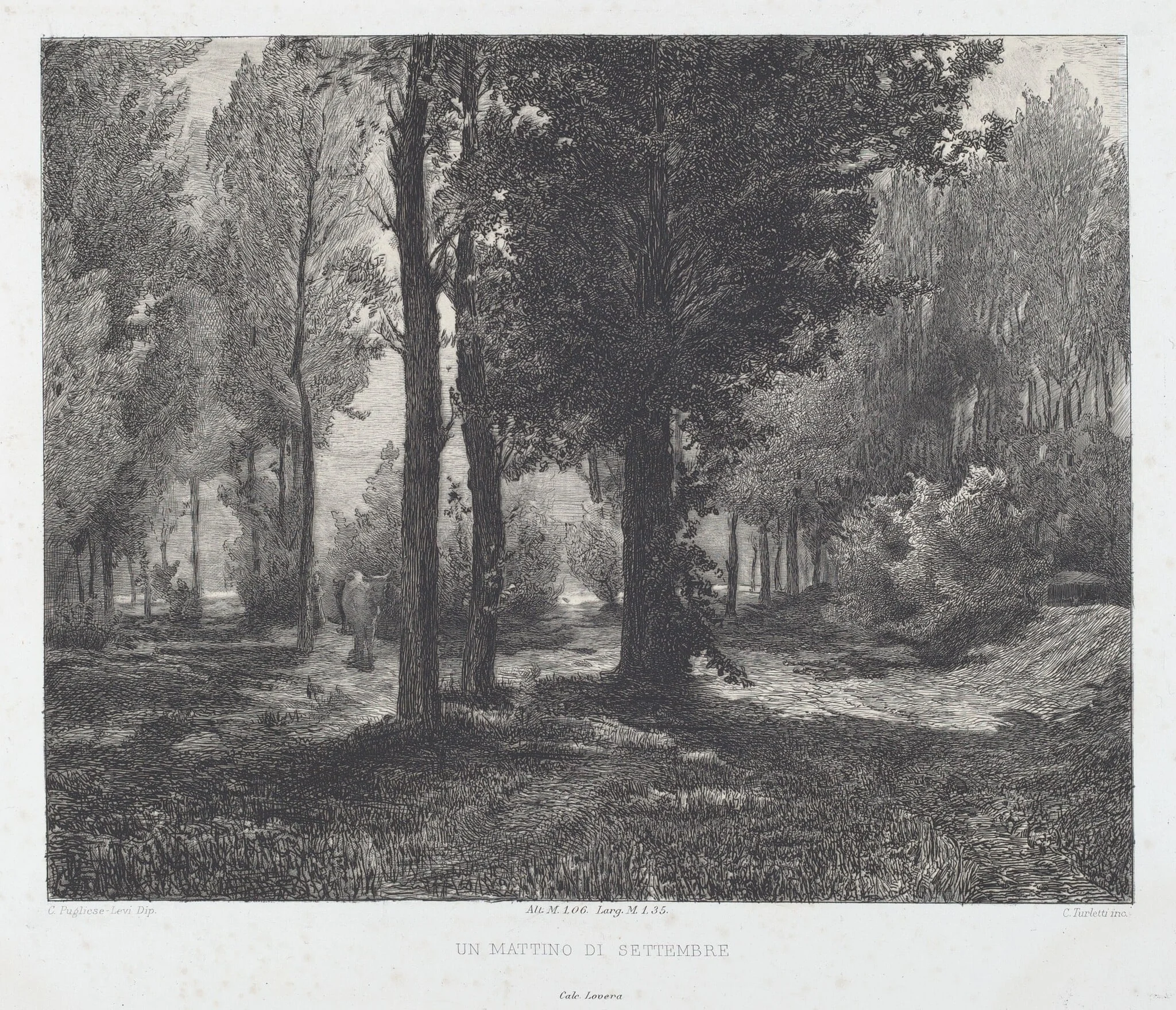 Un mattino di settembre [A September Morning], by Celestino Turletti, ink, 1885