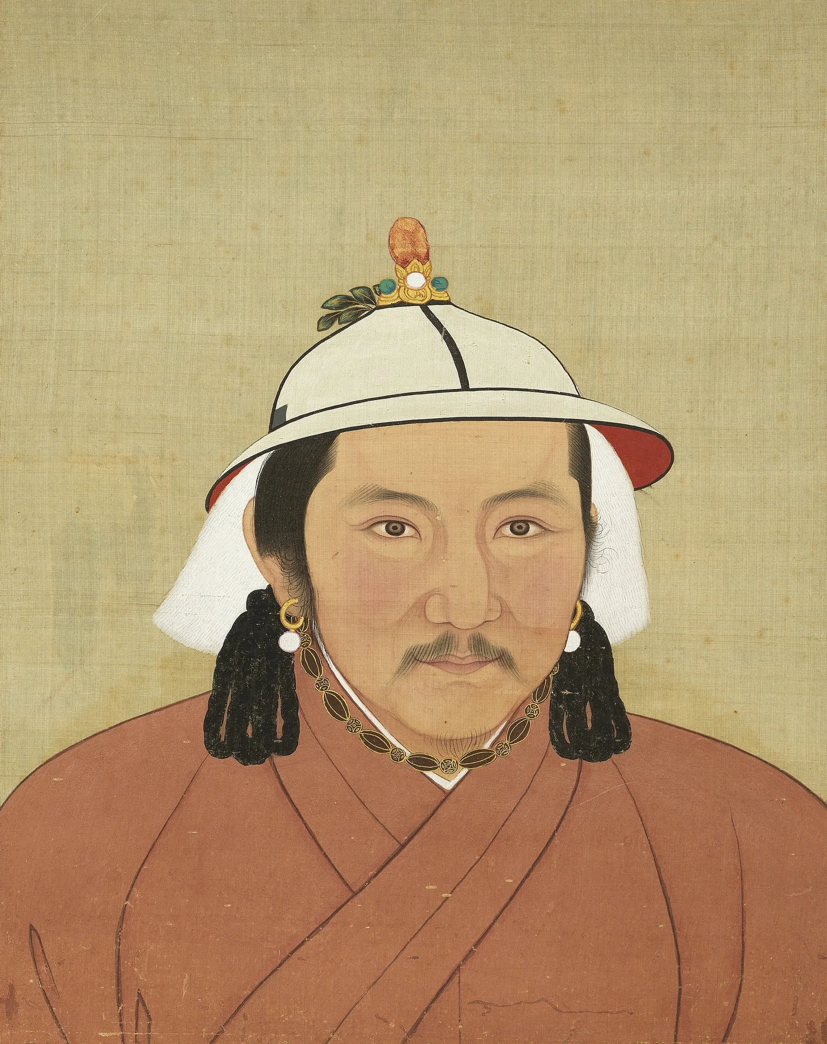 元代帝半身像册-元文宗皇帝像, by Unknown, unspecified, 1350