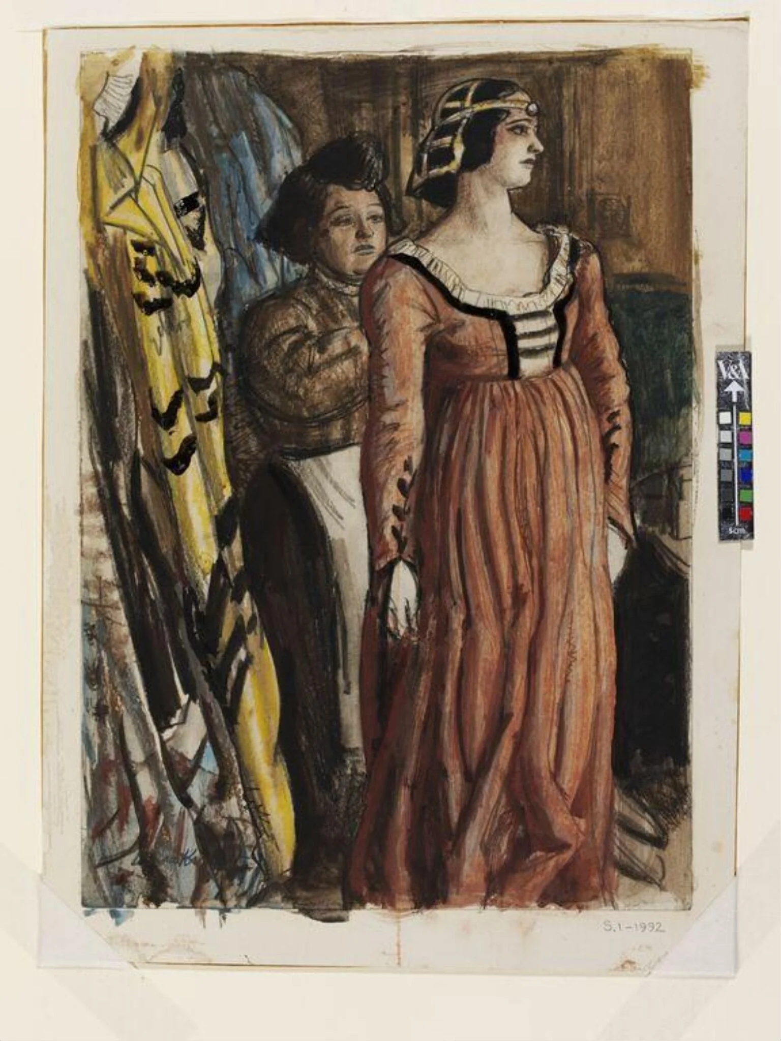 Fastening her Dress, by Laura Knight, paint, 1924