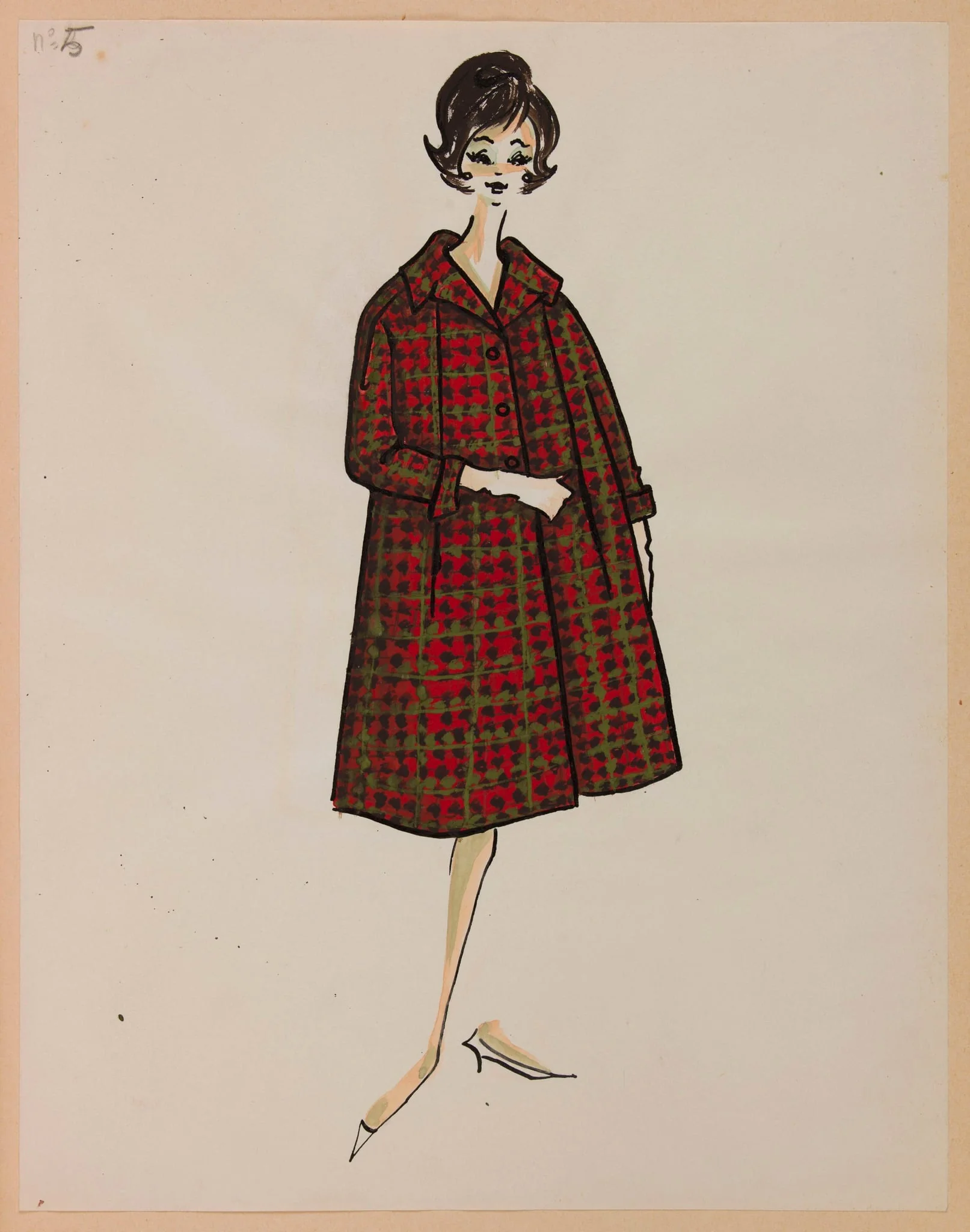Manteau ample écossais, by Carven, 1959