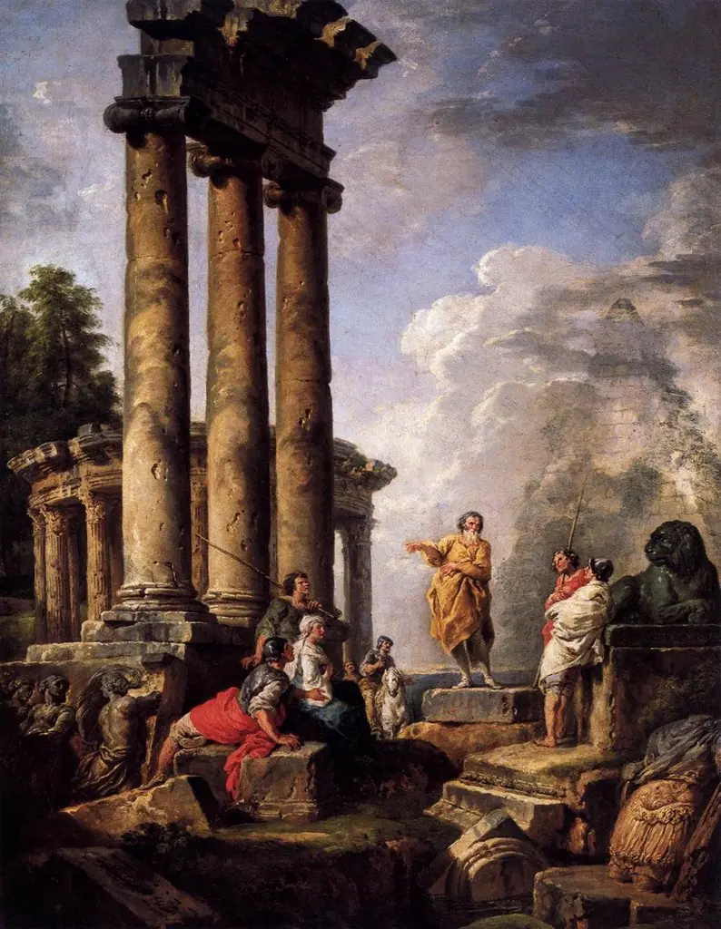 Ruins with Saint Paul preaching