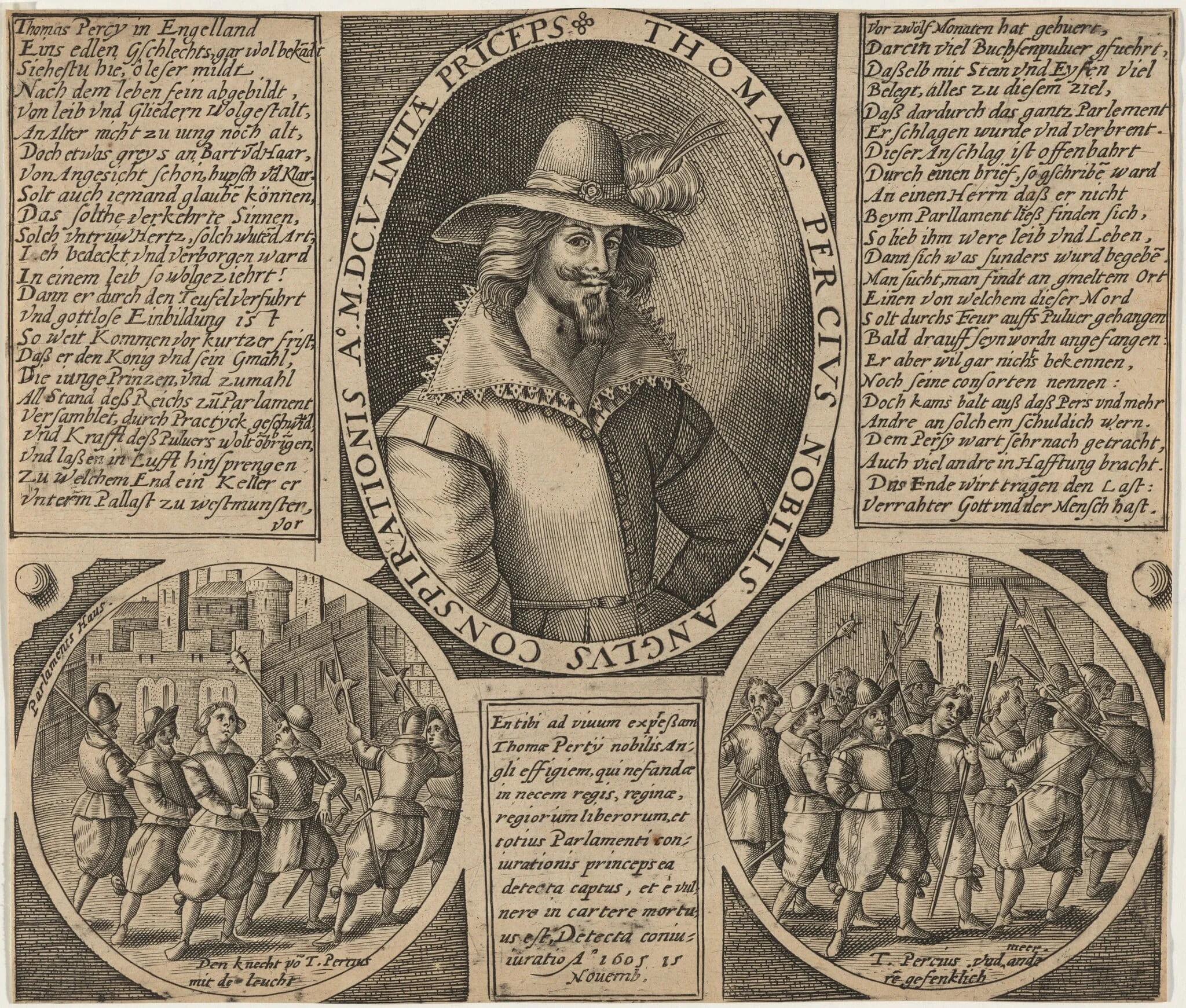 Thomas Percy, Gunpowder Plot Conspirator, by Unknown 19th Century, ink, 1850